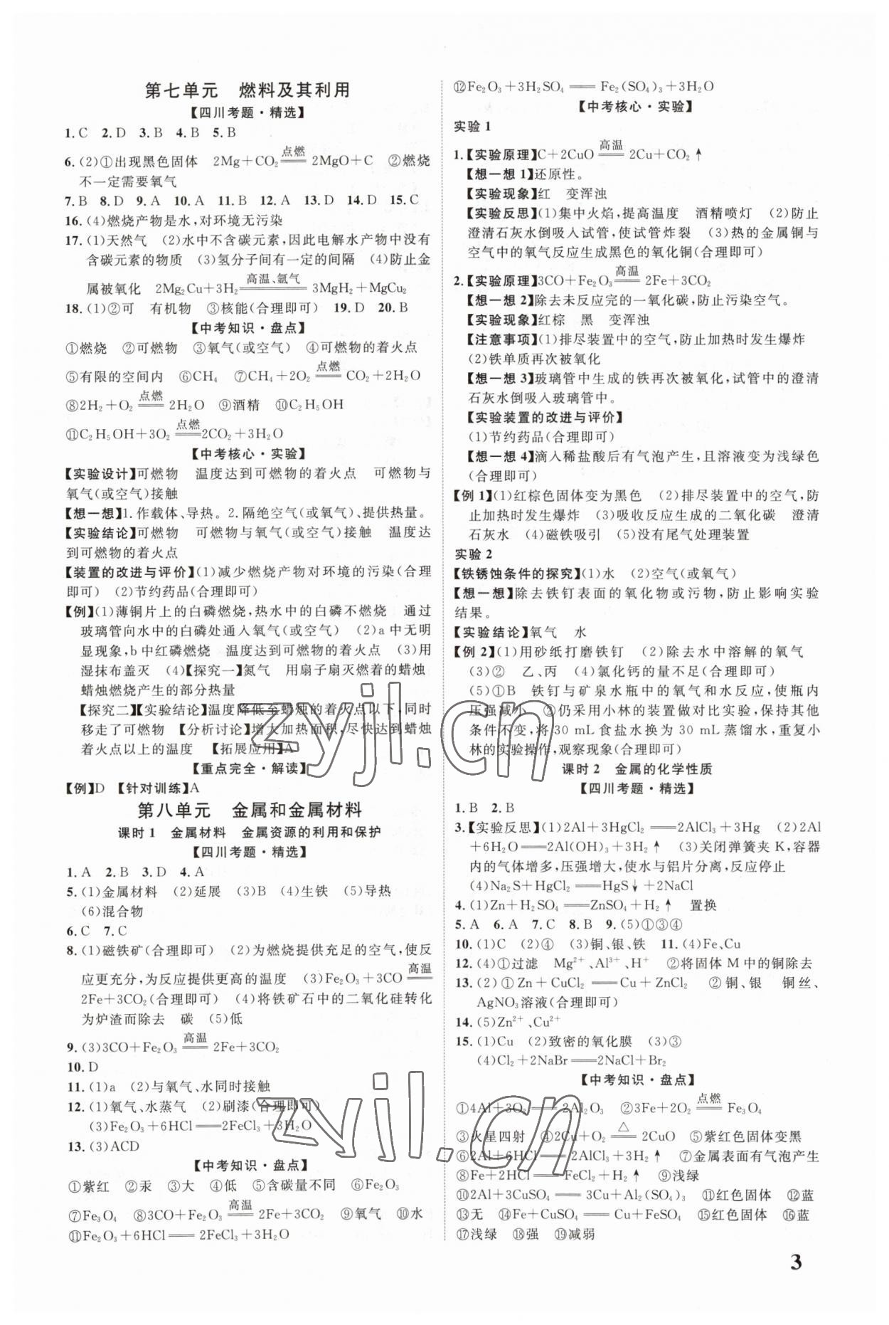 2023年中教联四川中考总复习优化指导化学 第3页