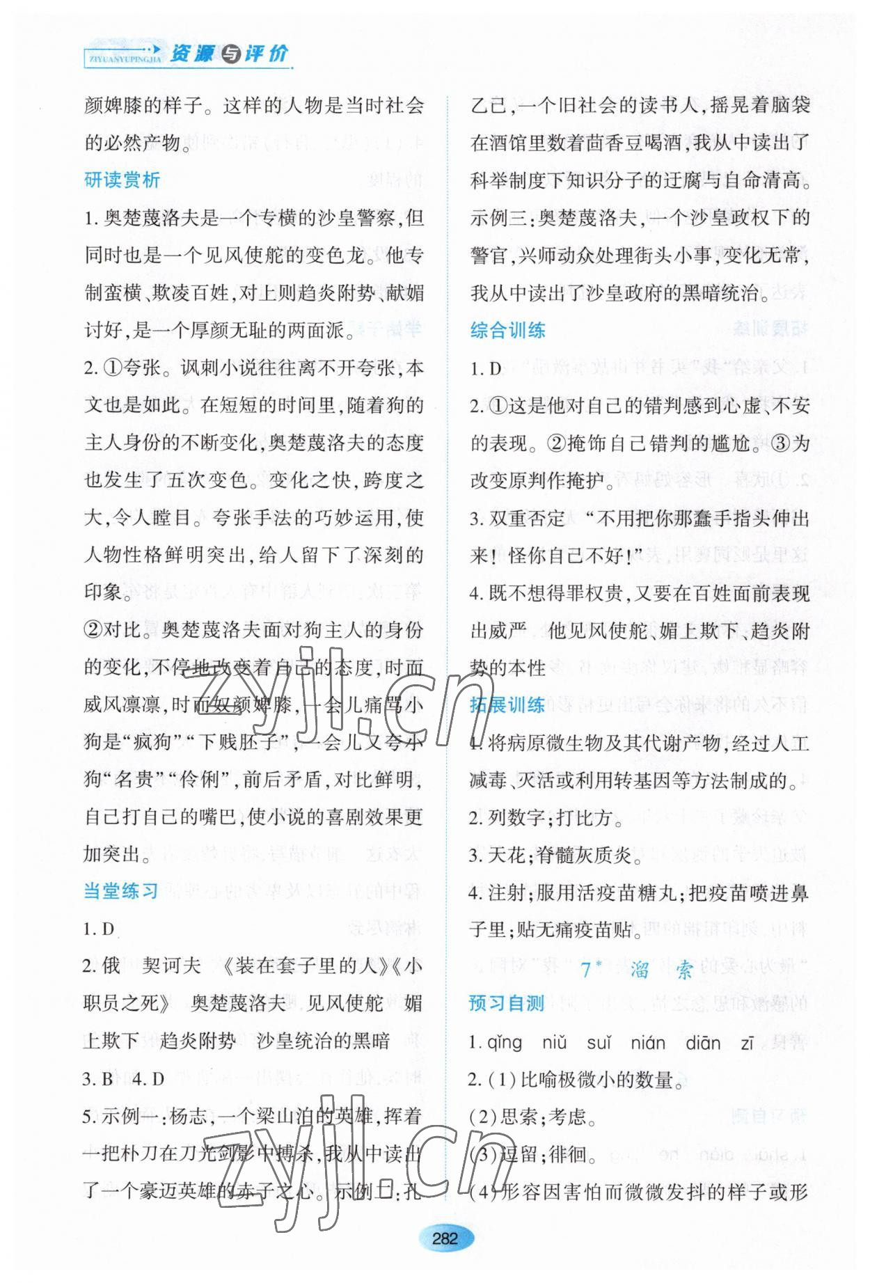 2023年资源与评价黑龙江教育出版社九年级语文下册人教版大庆专版 第8页