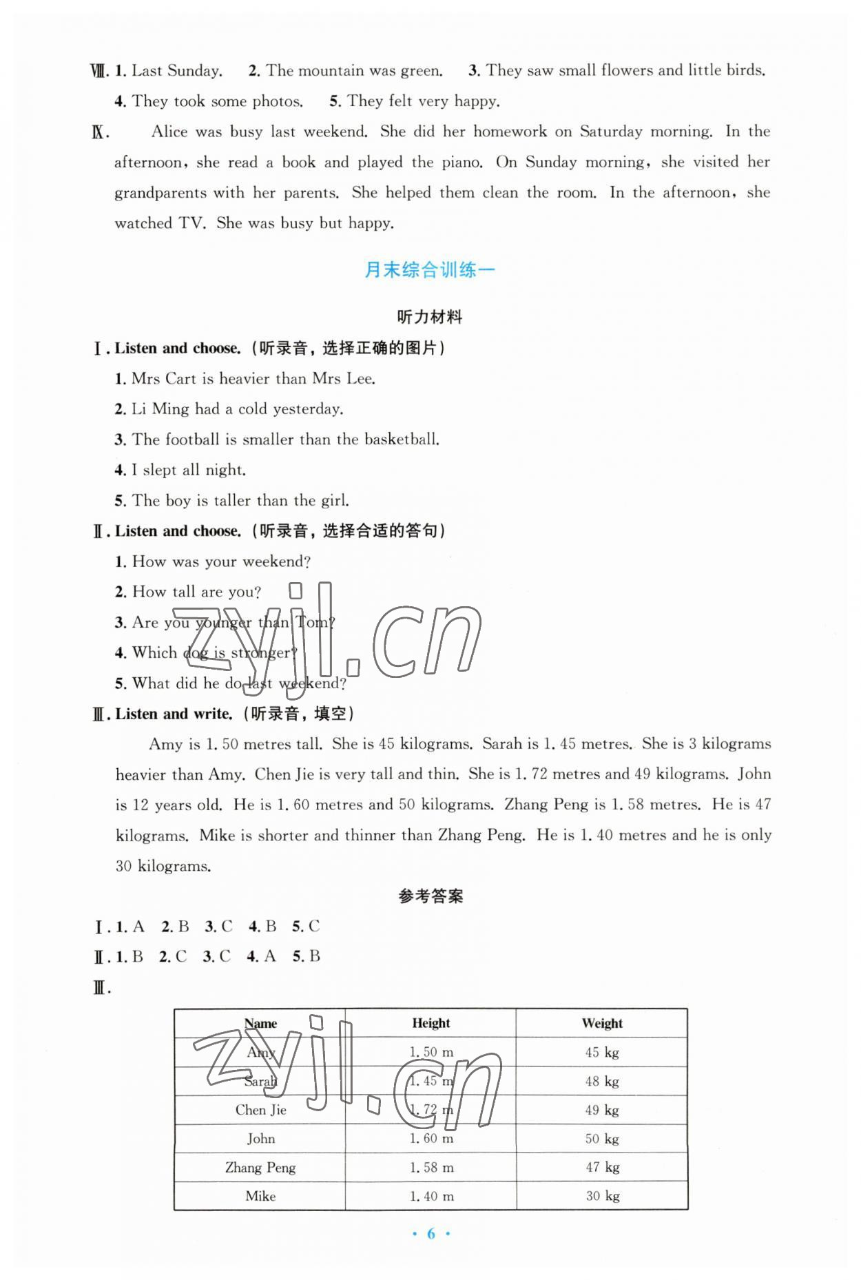 2023年同步测控优化设计六年级英语下册人教版增强 第6页