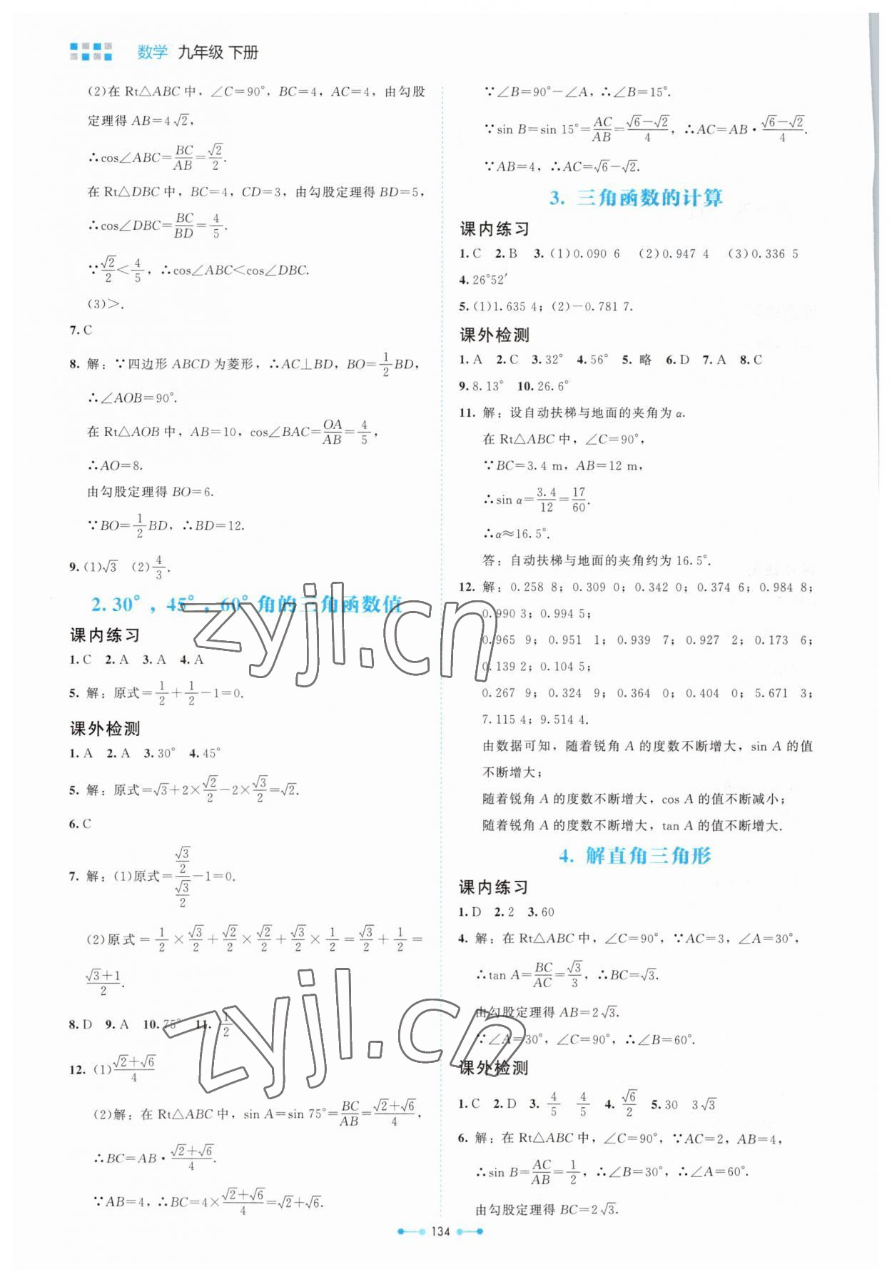 2023年伴你學(xué)北京師范大學(xué)出版社九年級(jí)數(shù)學(xué)下冊(cè)北師大版 第2頁