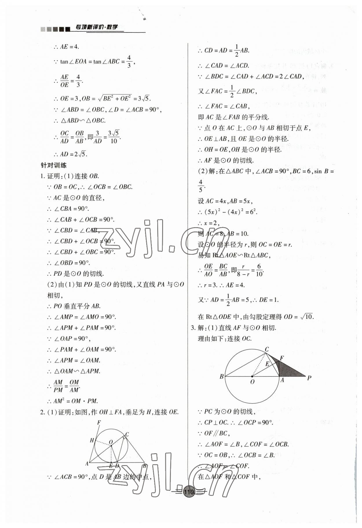 2023年專項新評價中考二輪數(shù)學(xué)江西專版 參考答案第7頁