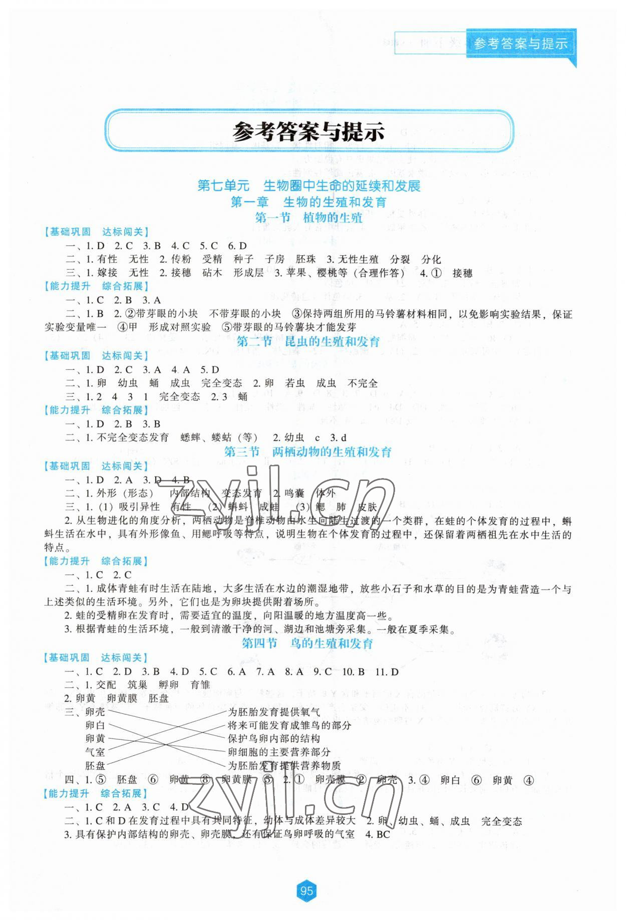 2023年新課程能力培養(yǎng)八年級(jí)生物下冊(cè)人教版 第1頁