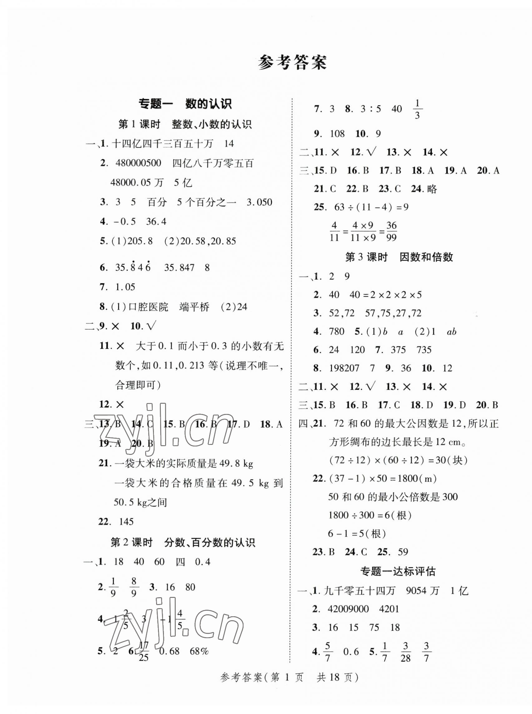 2023年新领程小学总复习高效练案数学 第5页