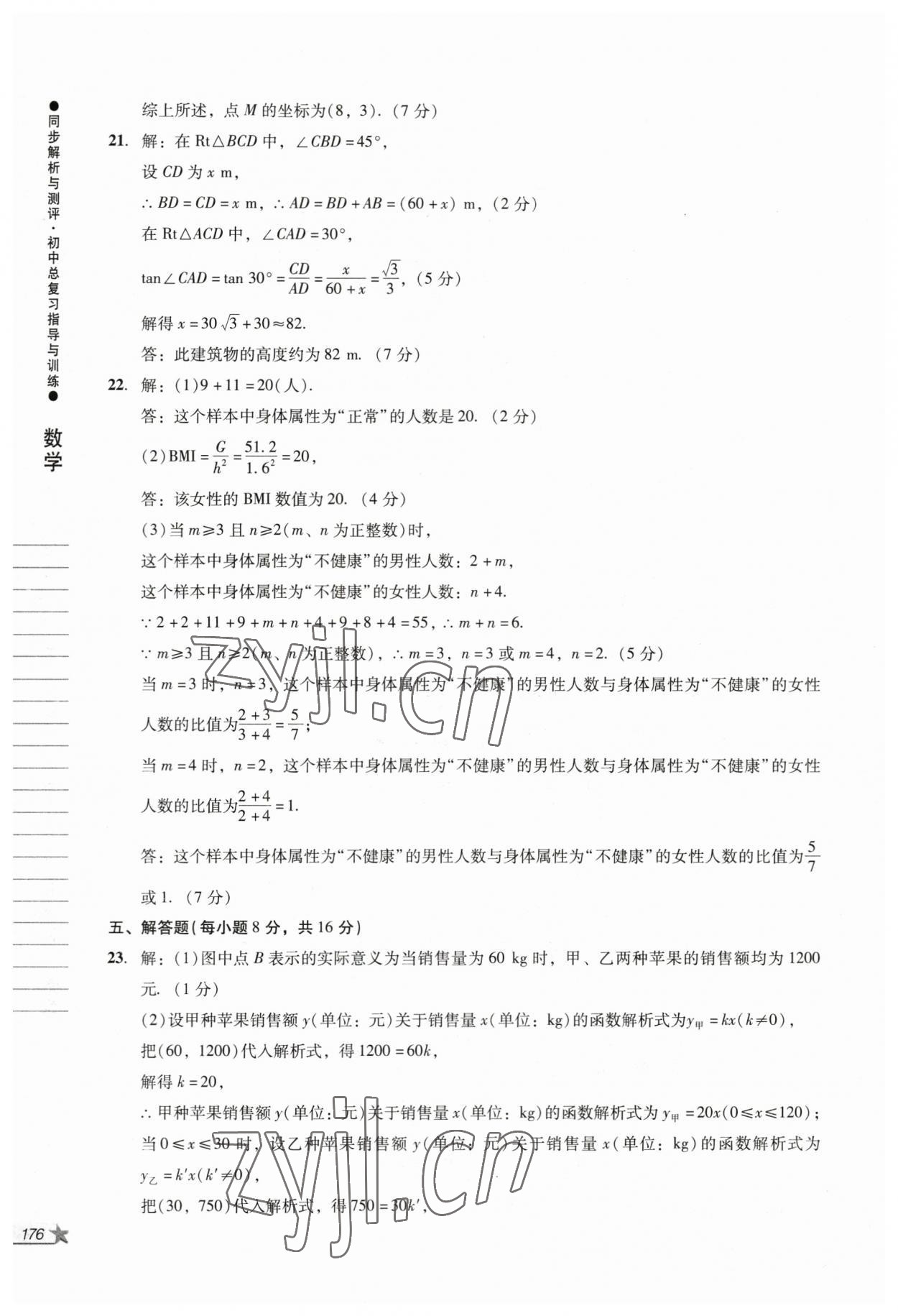 2023年同步解析与测评初中总复习指导与训练数学人教版 第14页