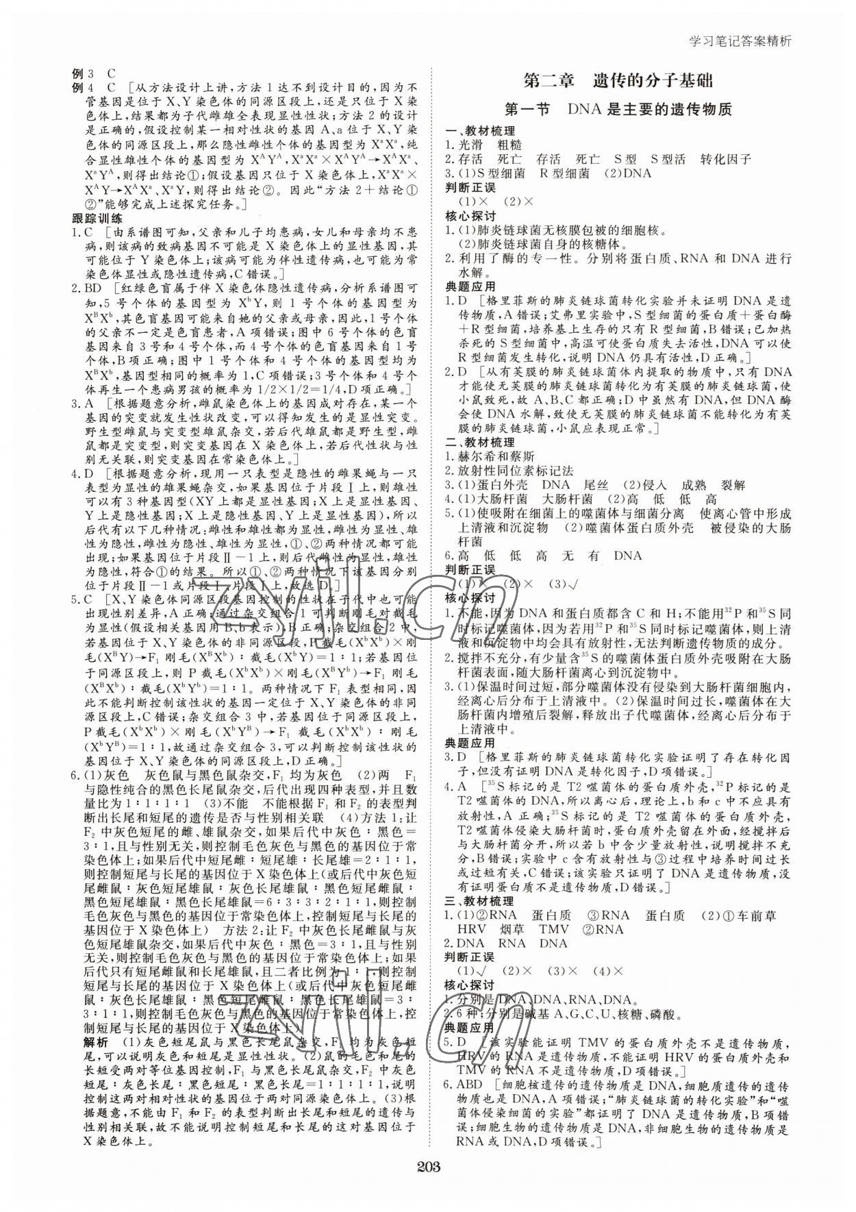 2023年步步高學(xué)習(xí)筆記高中生物必修2蘇教版 參考答案第6頁