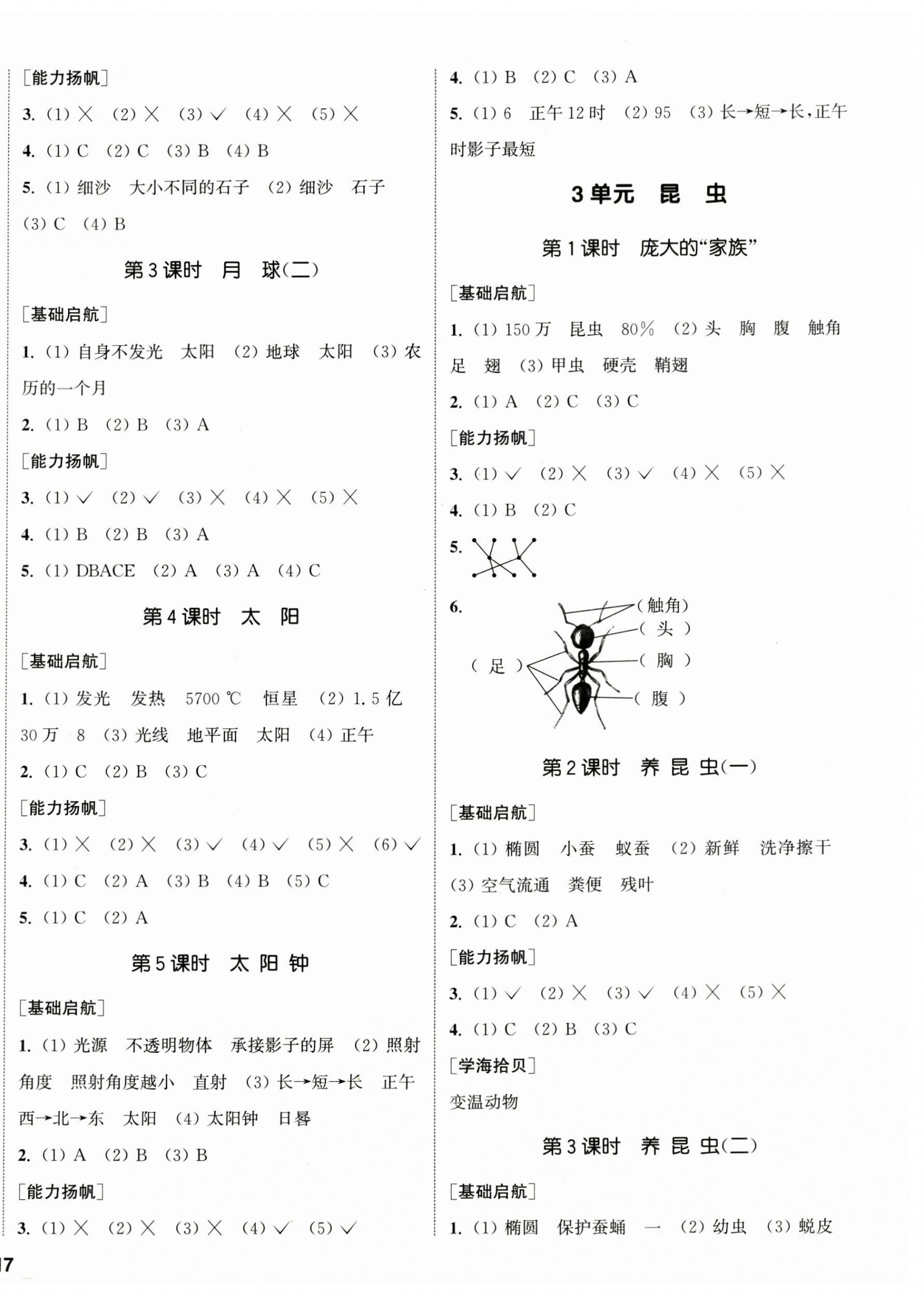 2023年通城學(xué)典課時作業(yè)本四年級科學(xué)下冊蘇教版 參考答案第2頁