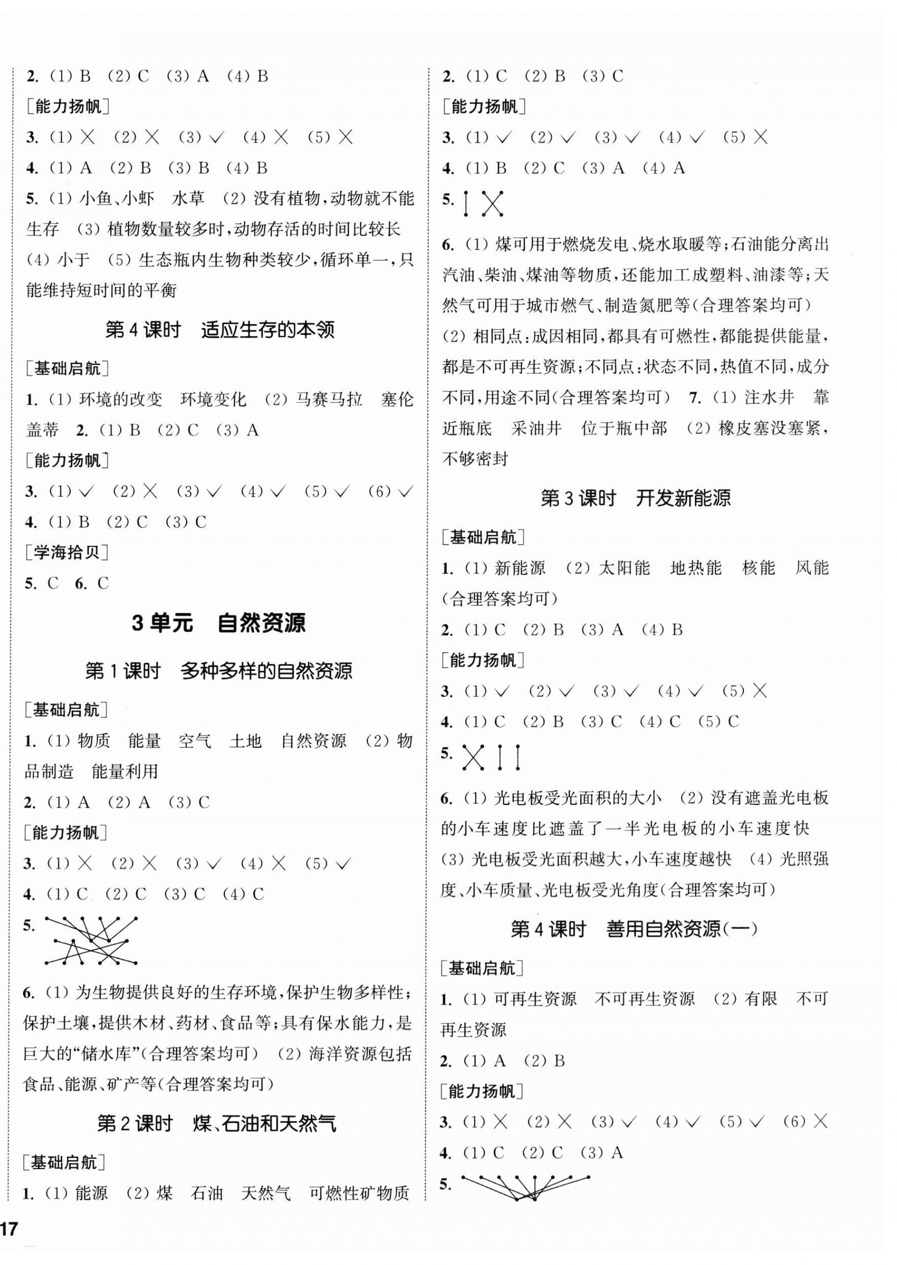 2023年通城學(xué)典課時(shí)作業(yè)本六年級(jí)科學(xué)下冊(cè)蘇教版 參考答案第2頁(yè)