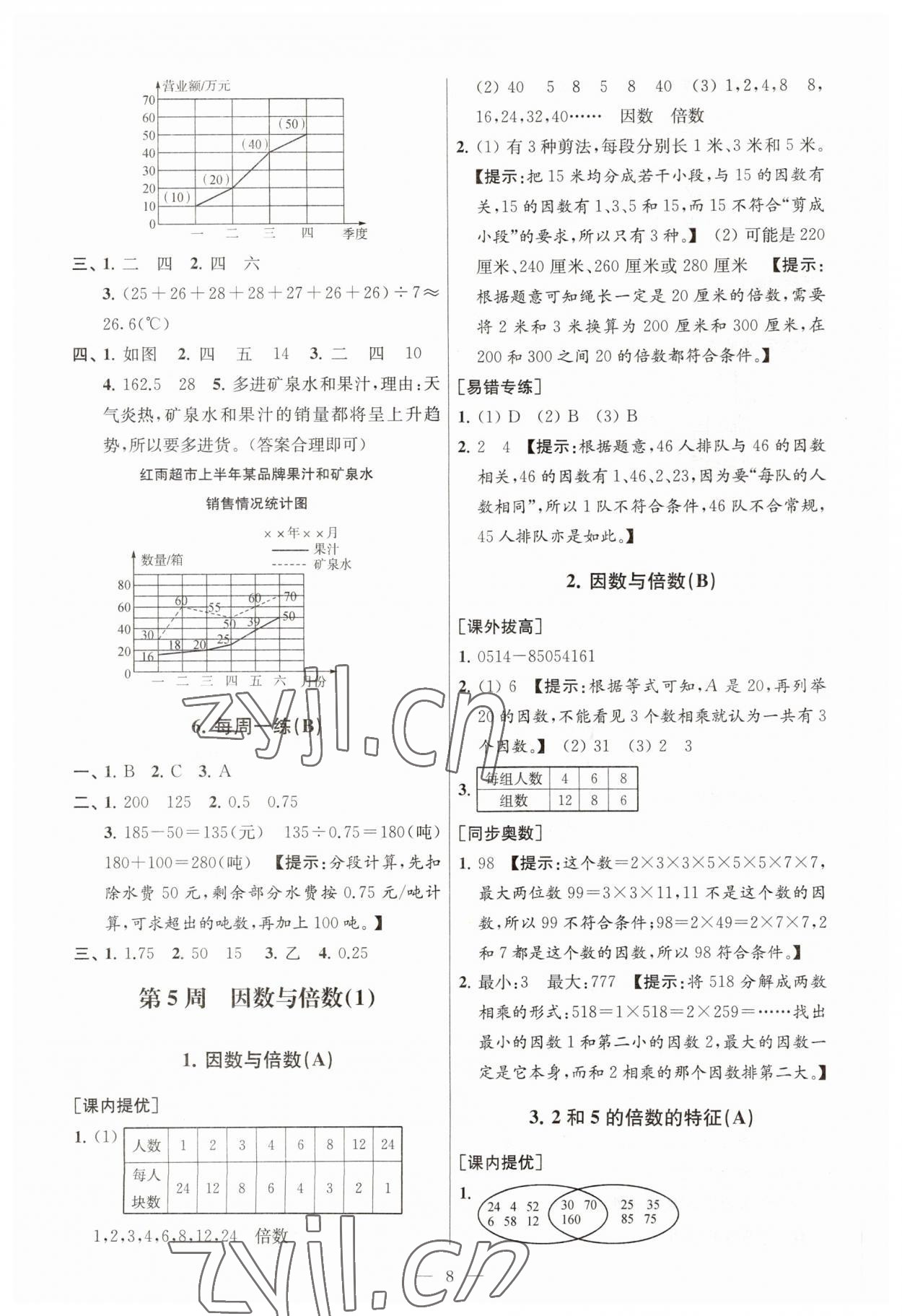 2023年从课本到奥数五年级数学下册苏教版 第8页