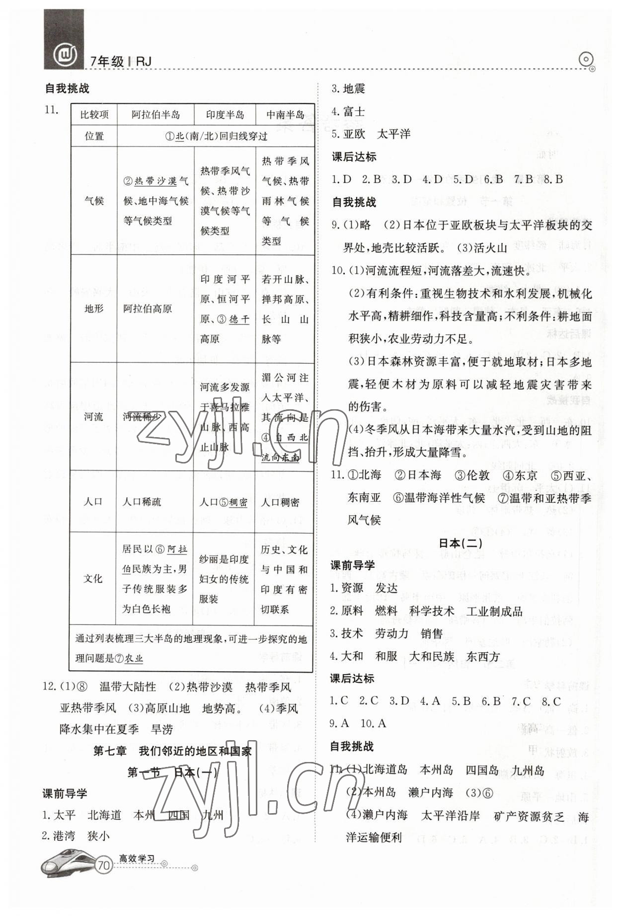 2023年高效通教材精析精練七年級地理下冊人教版 第2頁