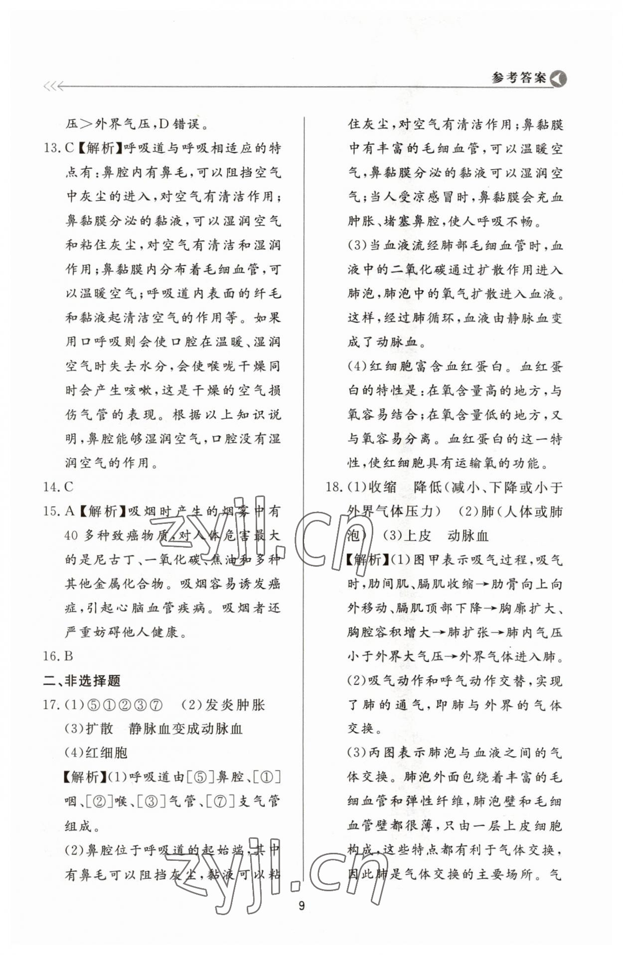 2023年学习与检测七年级生物下册济南版济南出版社 第9页