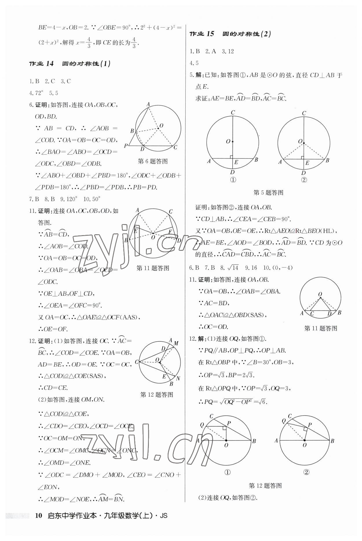 2023年啟東中學作業(yè)本九年級數學上冊江蘇版 第10頁