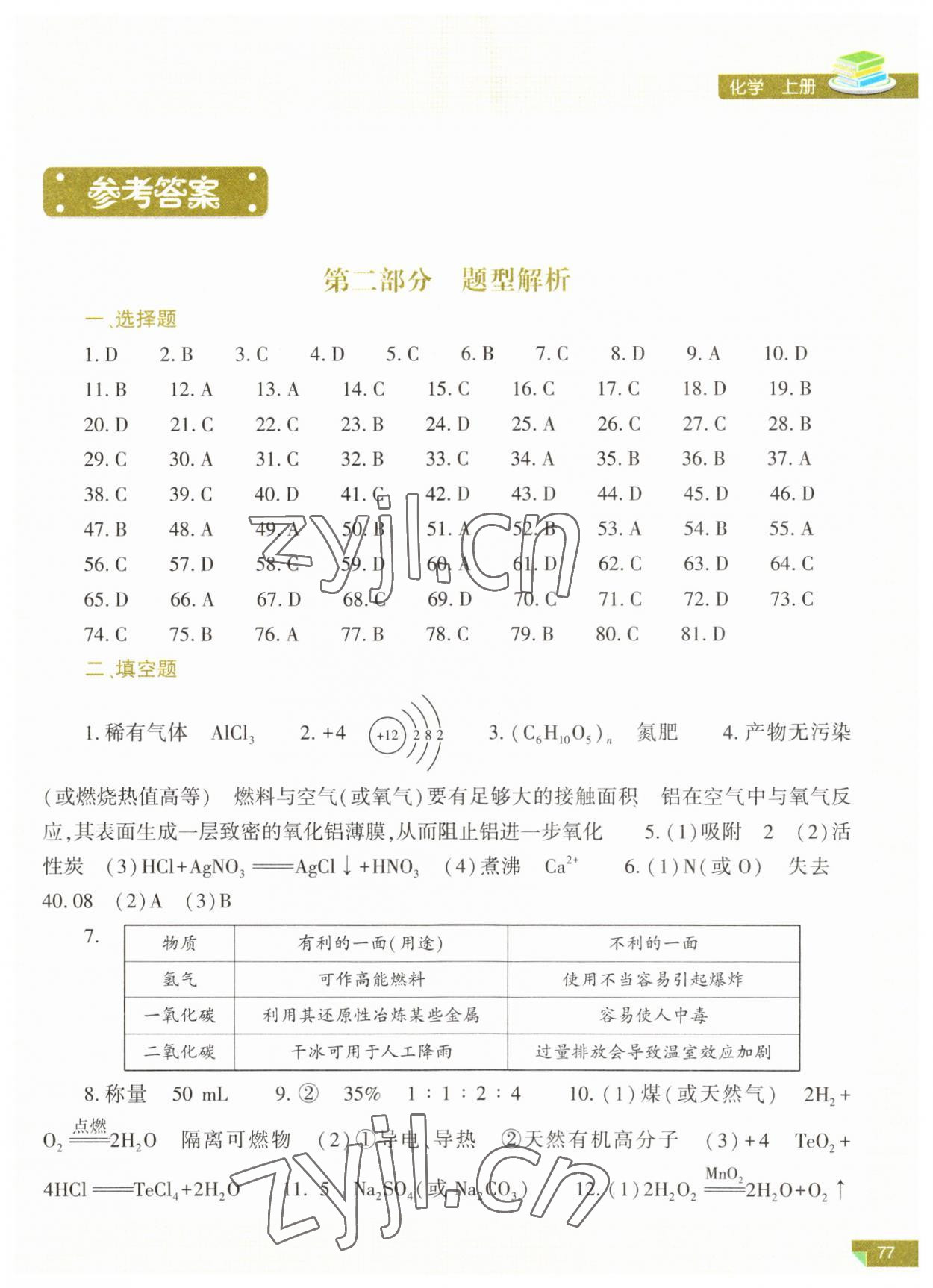 2023年河南省初中学业水平考试解析与检测化学上册 第1页