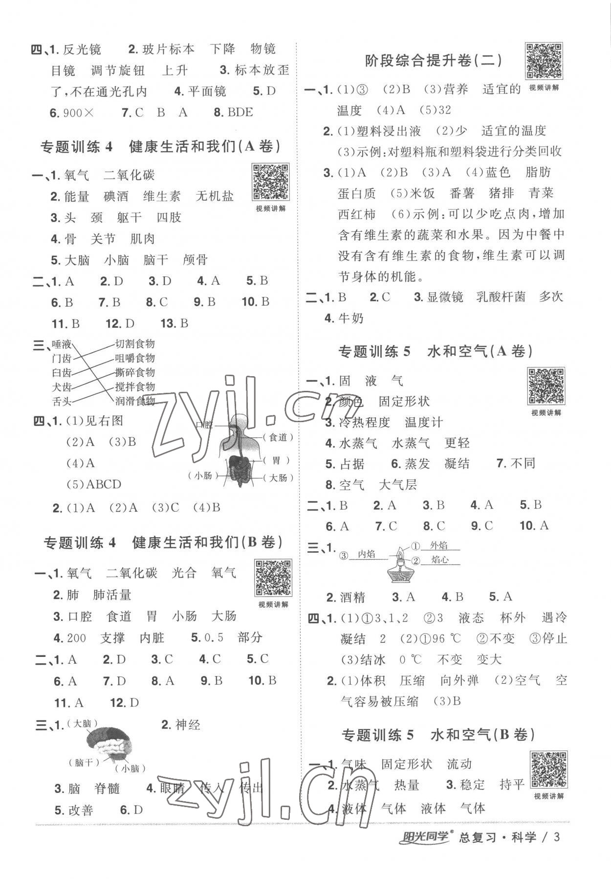 2023年宇軒圖書小學(xué)畢業(yè)升學(xué)系統(tǒng)總復(fù)習(xí)六年級科學(xué) 參考答案第3頁