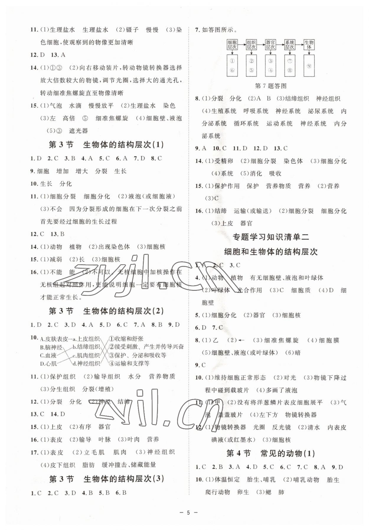 2023年全效學習七年級科學上冊浙教版精華版 參考答案第4頁