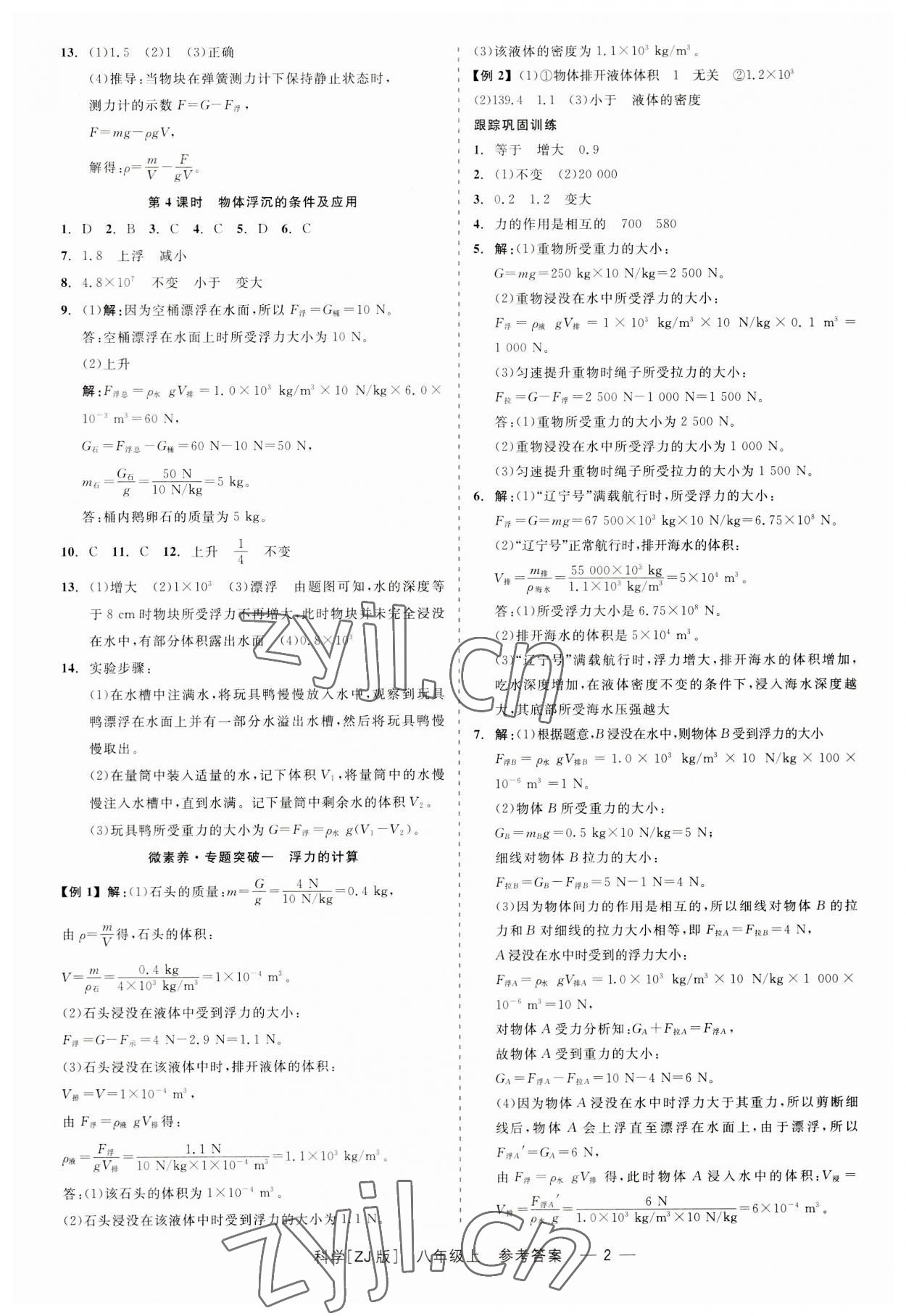 2023年精彩練習(xí)就練這一本八年級(jí)科學(xué)上冊(cè)浙教版 第2頁(yè)