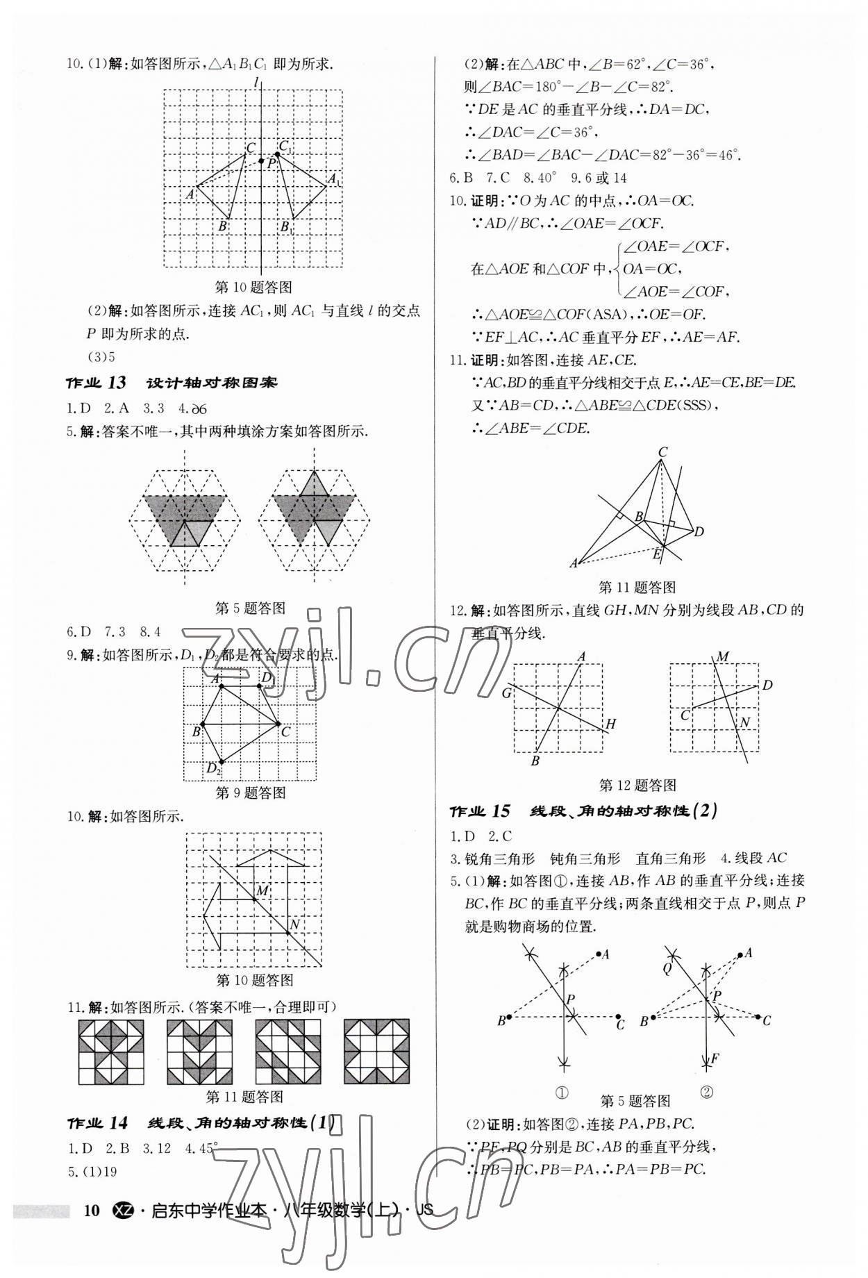 2023年启东中学作业本八年级数学上册苏科版徐州专版 第10页