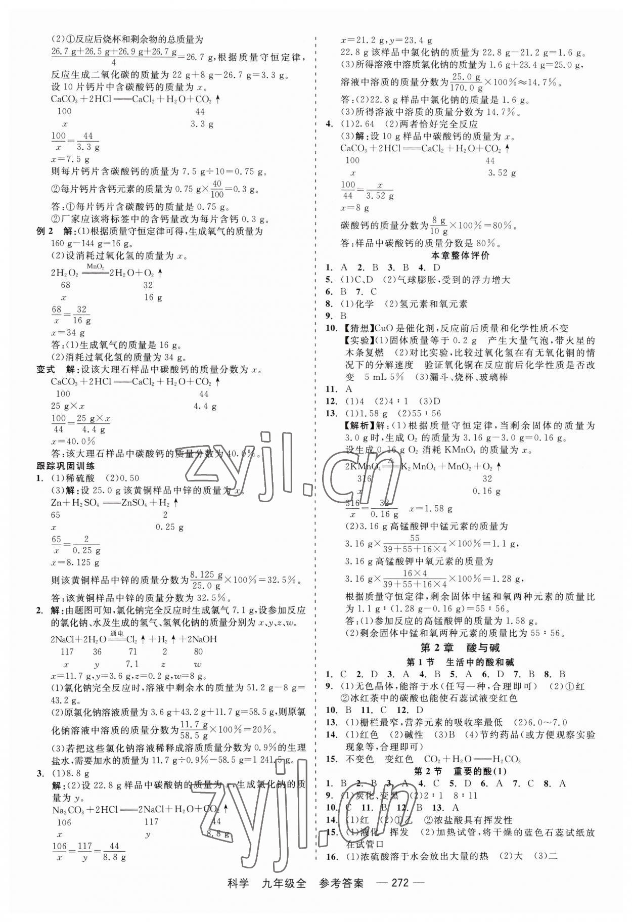 2023年精彩练习就练这一本九年级科学全一册华师大版 第2页