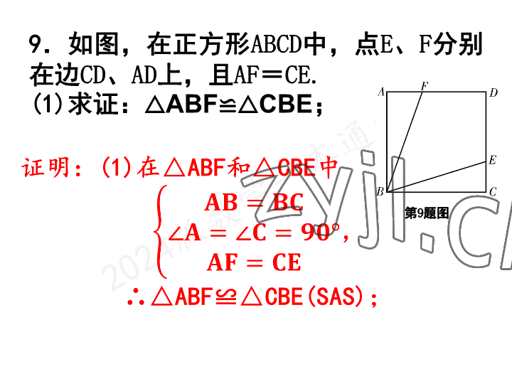 2023年一本通武汉出版社九年级数学上册北师大版 参考答案第52页