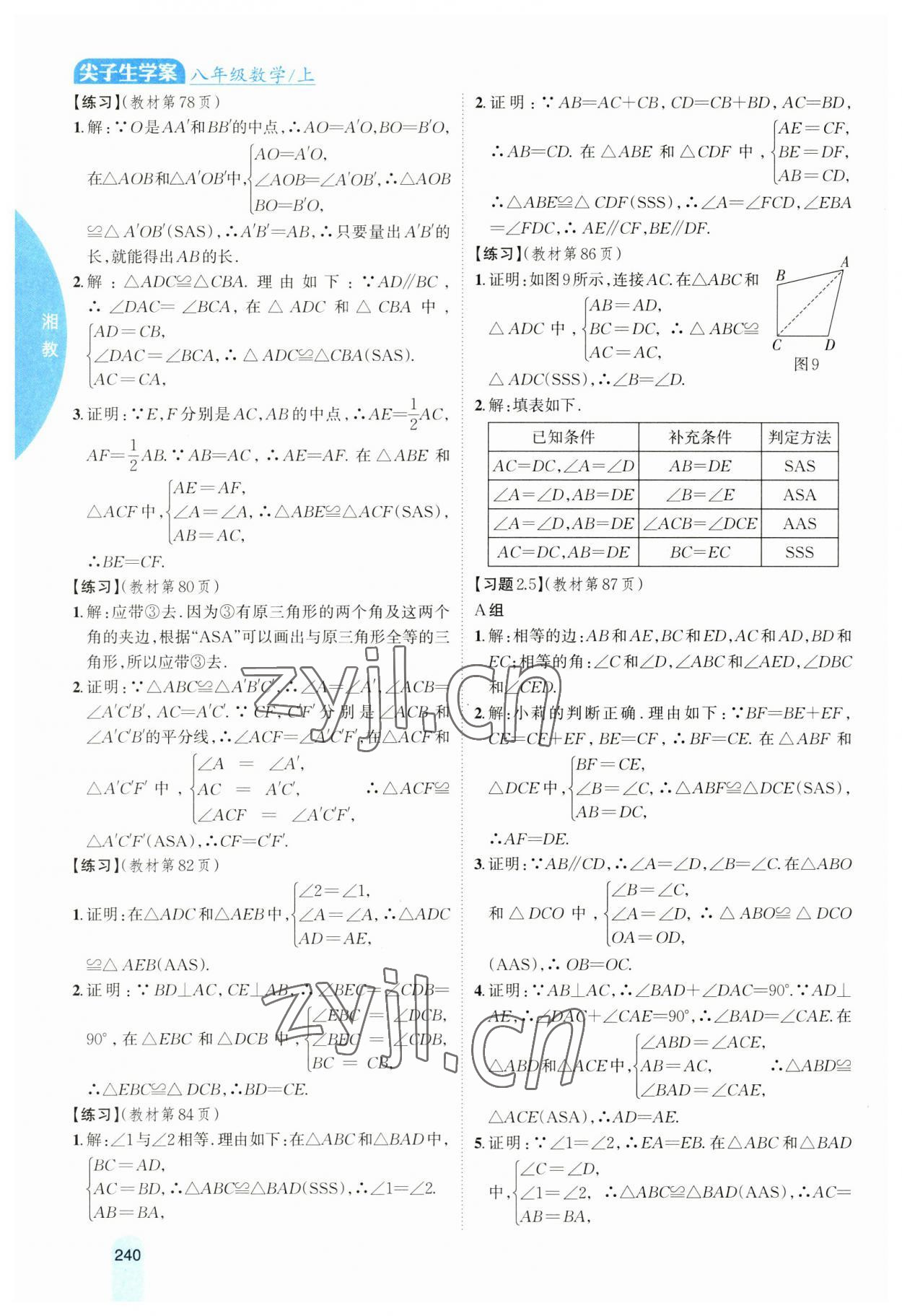 2023年尖子生学案八年级数学上册湘教版 第10页