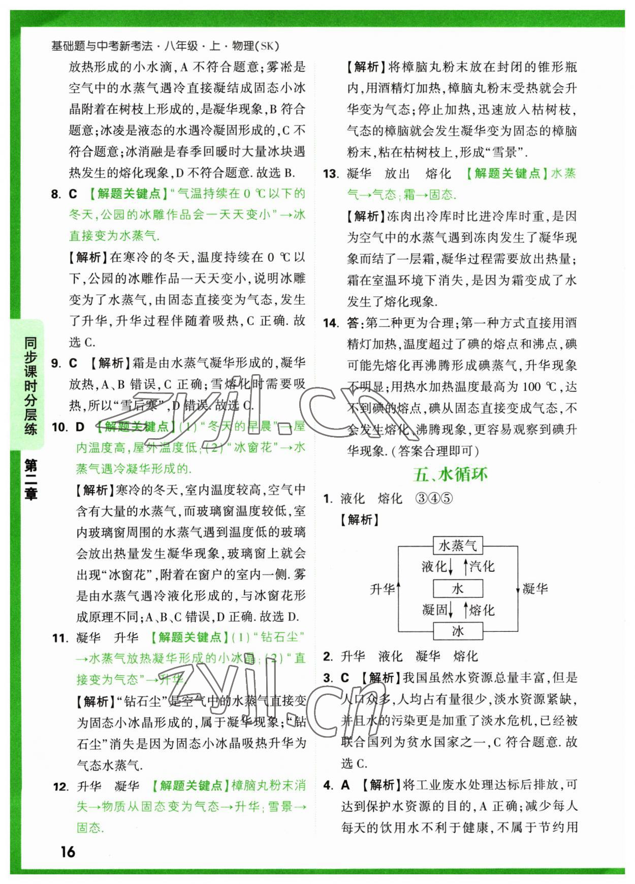 2023年万唯中考基础题八年级物理上册苏科版 参考答案第16页