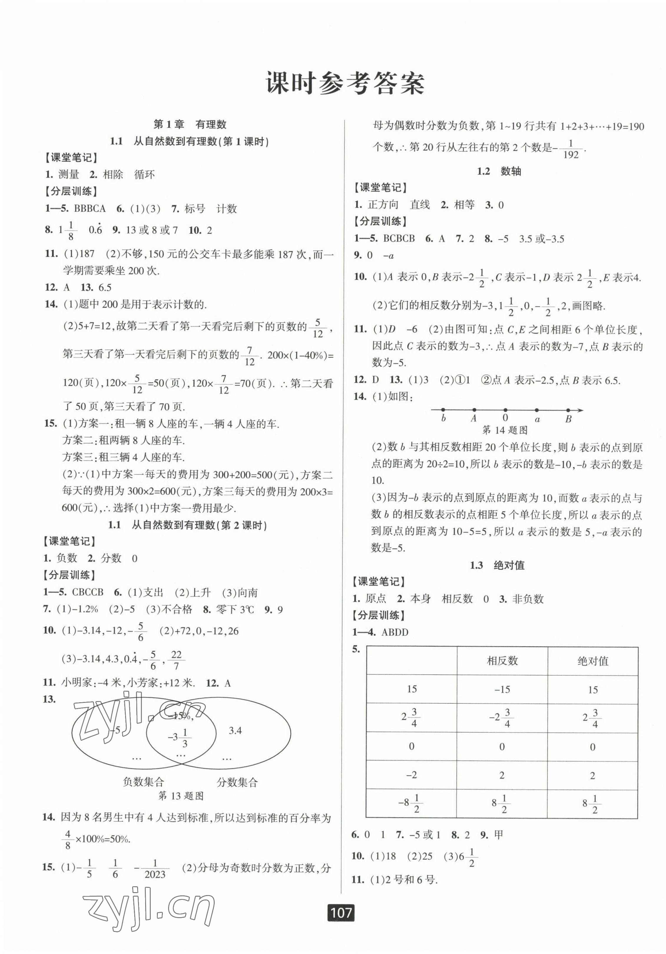 2023年励耘书业励耘新同步七年级数学上册浙教版 第1页