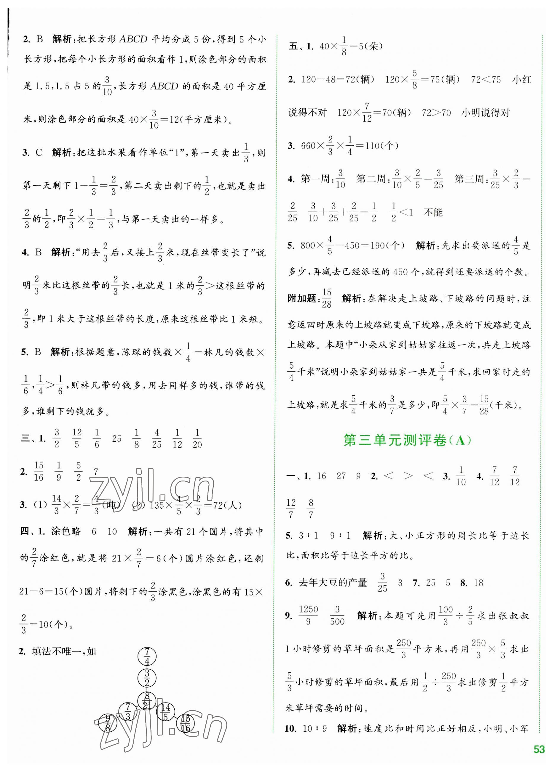 2023年通城學(xué)典全程測(cè)評(píng)卷六年級(jí)數(shù)學(xué)上冊(cè)蘇教版江蘇專版 第5頁