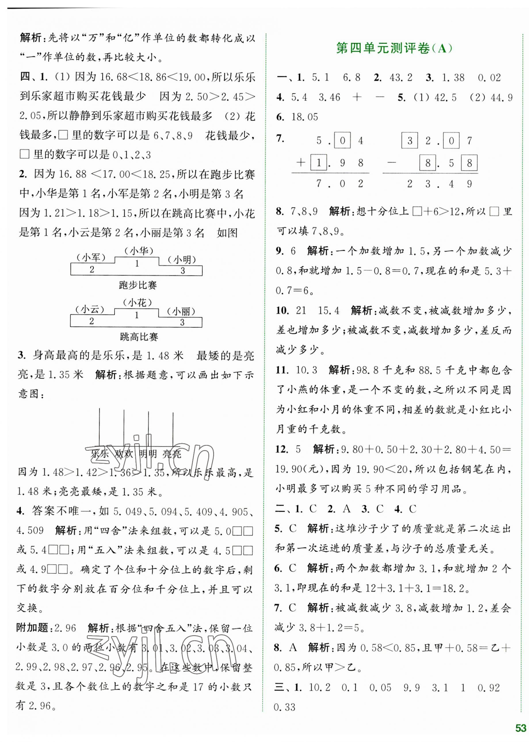 2023年通城學典全程測評卷五年級數(shù)學上冊蘇教版江蘇專版 第5頁