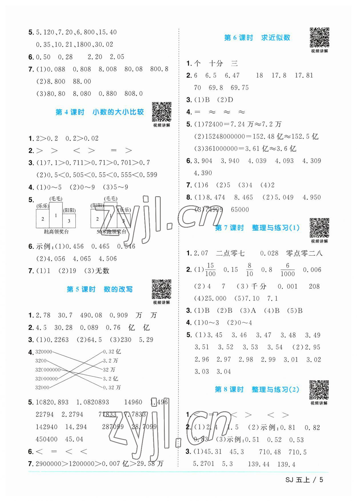 2023年陽(yáng)光同學(xué)課時(shí)優(yōu)化作業(yè)五年級(jí)數(shù)學(xué)上冊(cè)蘇教版 第5頁(yè)