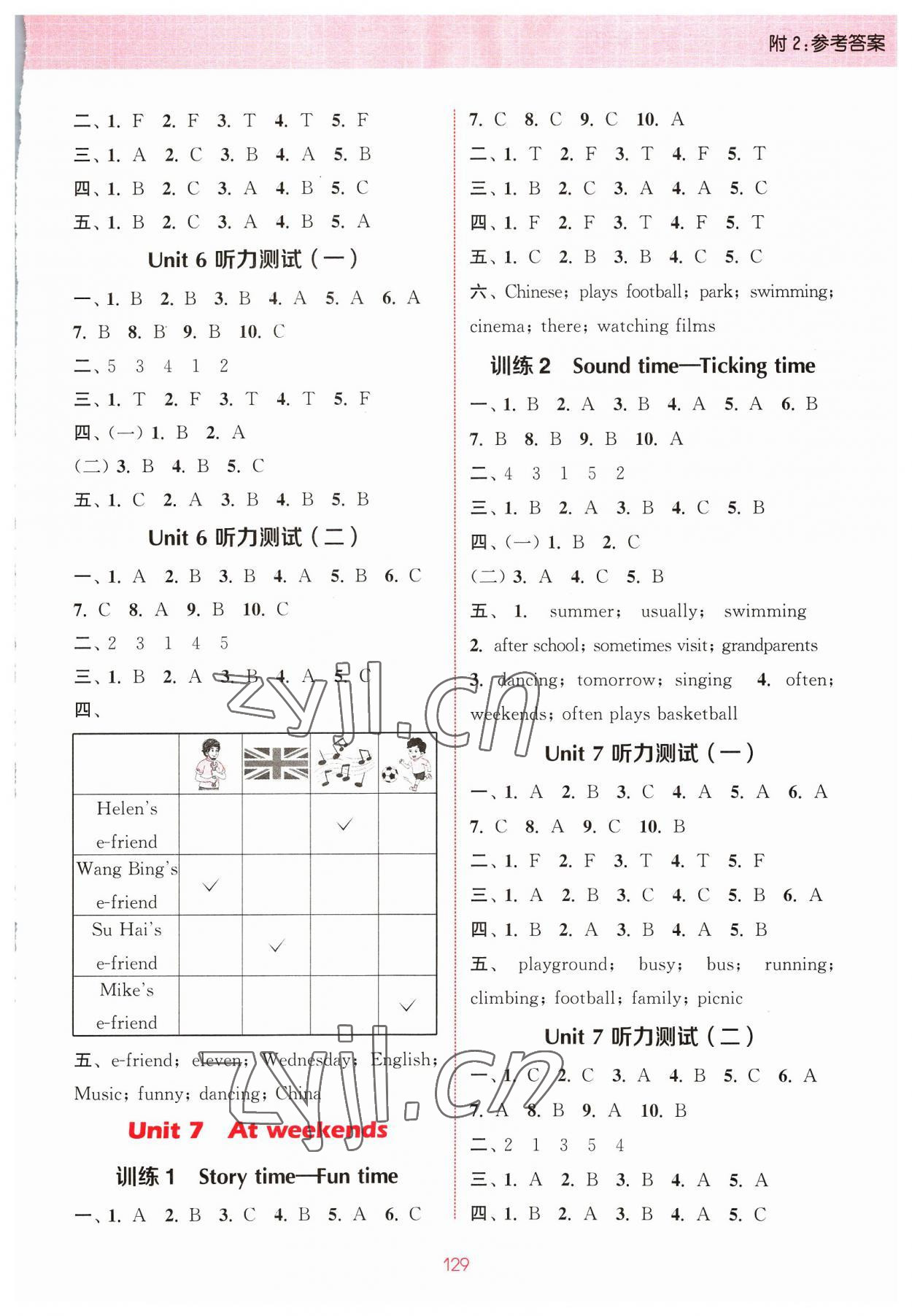 2023年通城学典小学英语听力能手五年级上册译林版 参考答案第5页