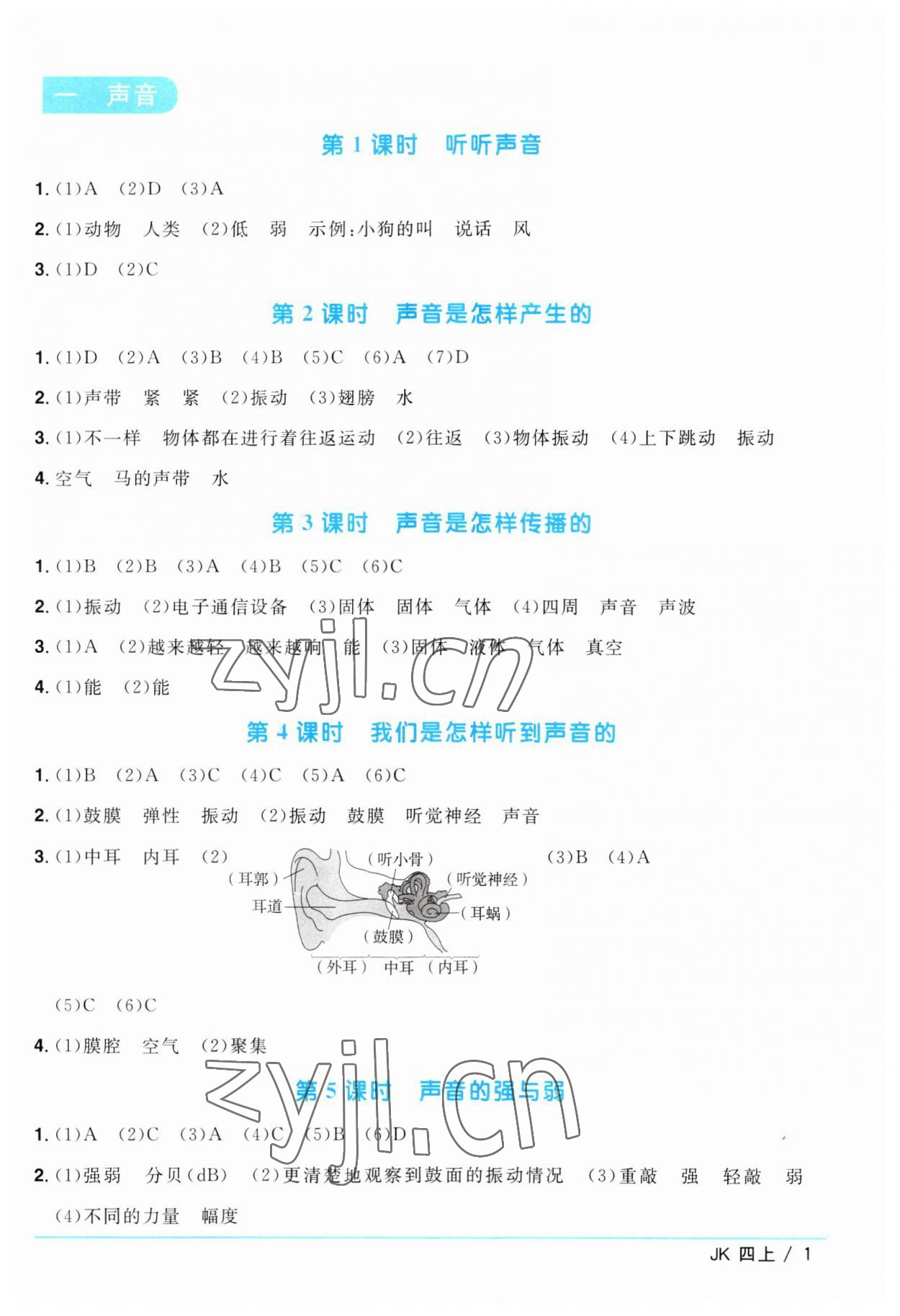 2023年陽(yáng)光同學(xué)課時(shí)優(yōu)化作業(yè)四年級(jí)科學(xué)上冊(cè)教科版 第1頁(yè)