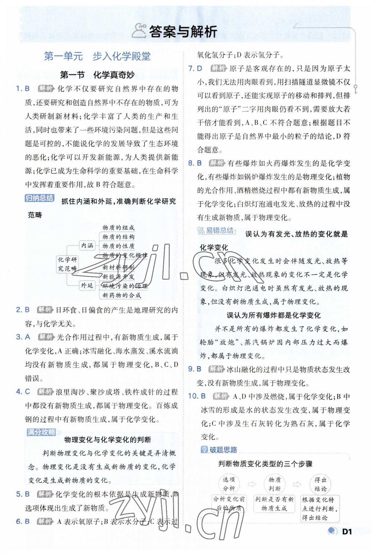 2023年少年班九年級(jí)化學(xué)上冊(cè)魯教版 參考答案第1頁(yè)