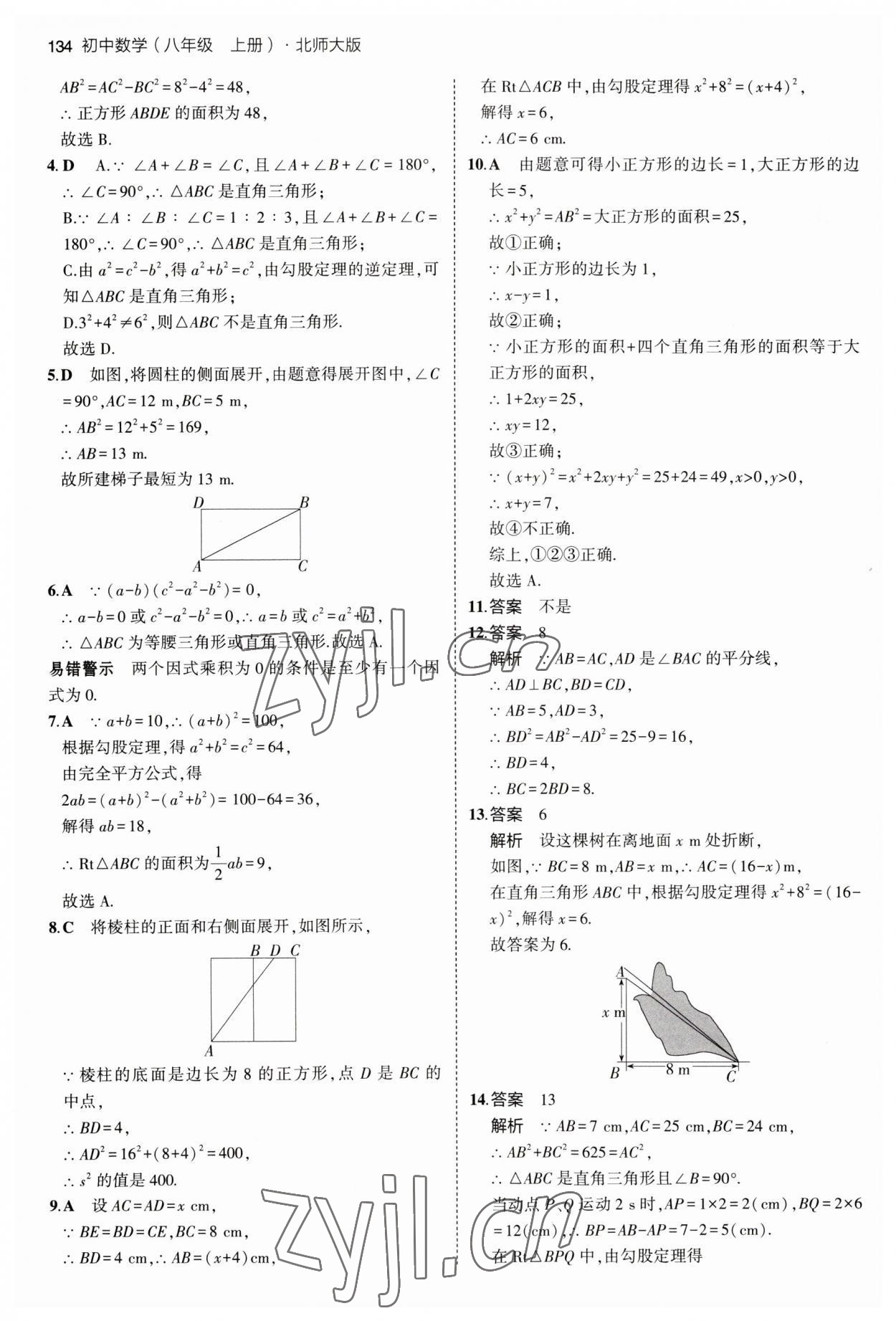 2023年5年中考3年模拟八年级数学上册北师大版 第8页