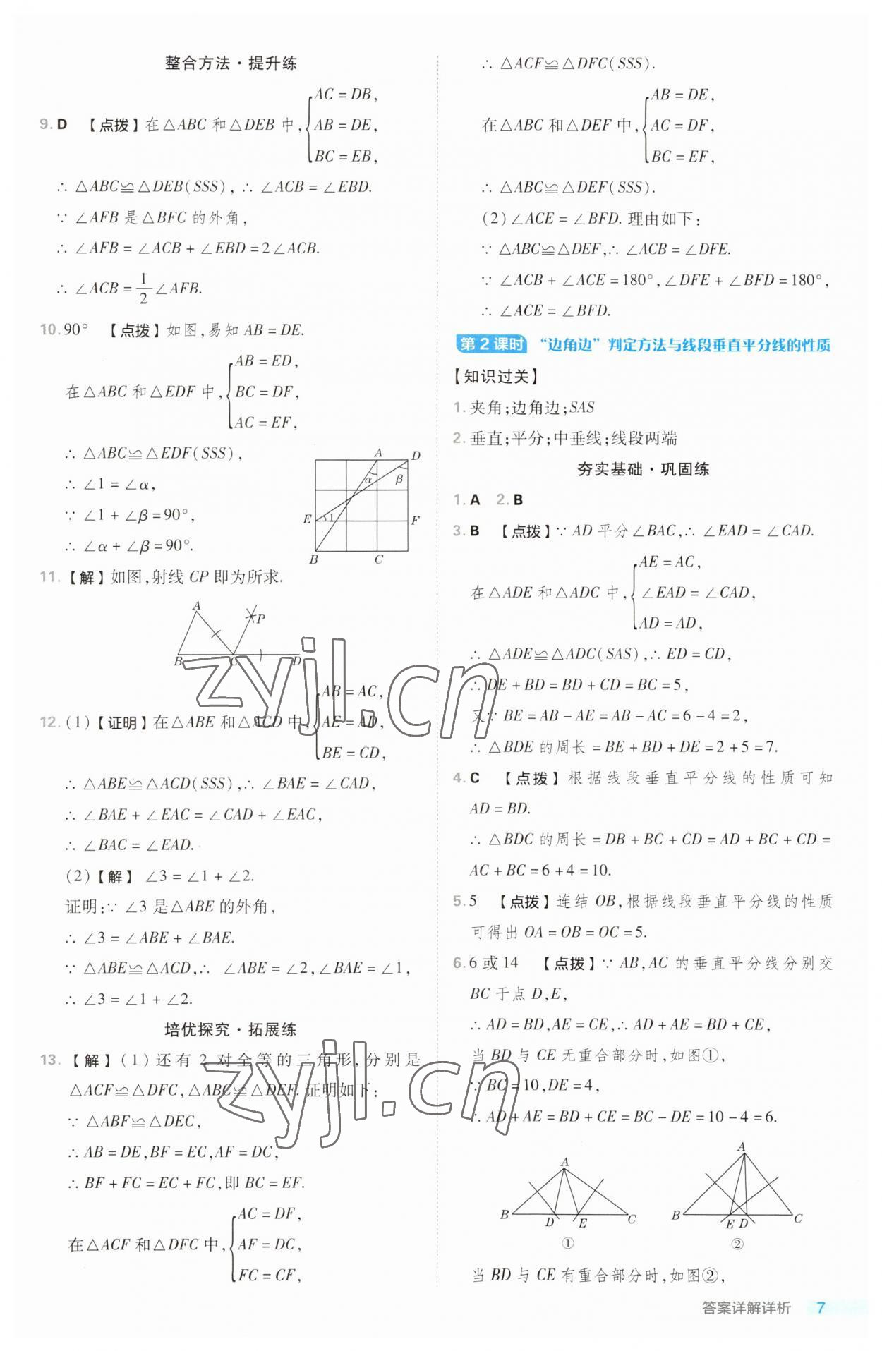 2023年综合应用创新题典中点八年级数学上册浙教版浙江专版 第7页