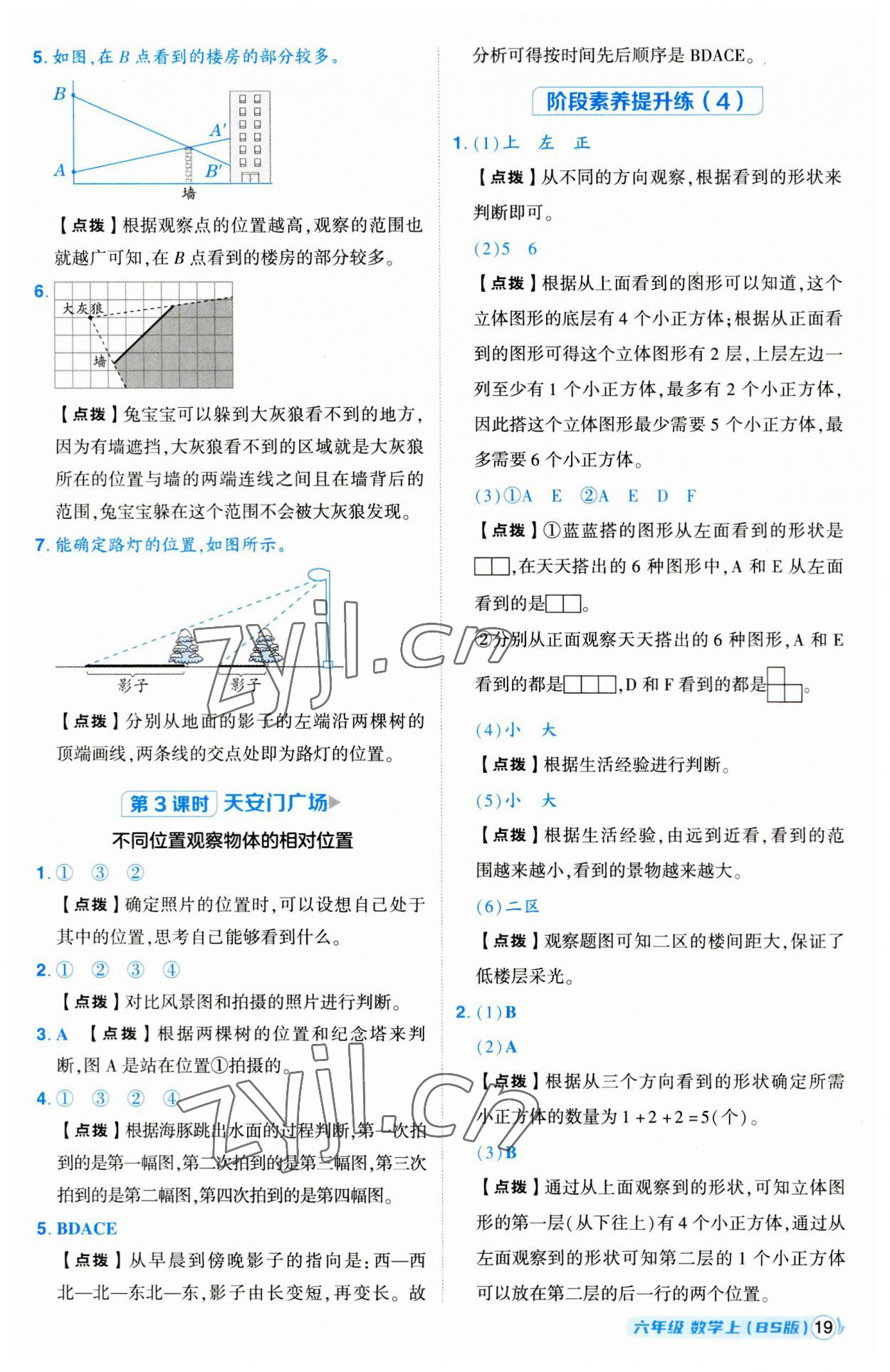 2023年综合应用创新题典中点六年级数学上册北师大版 参考答案第19页