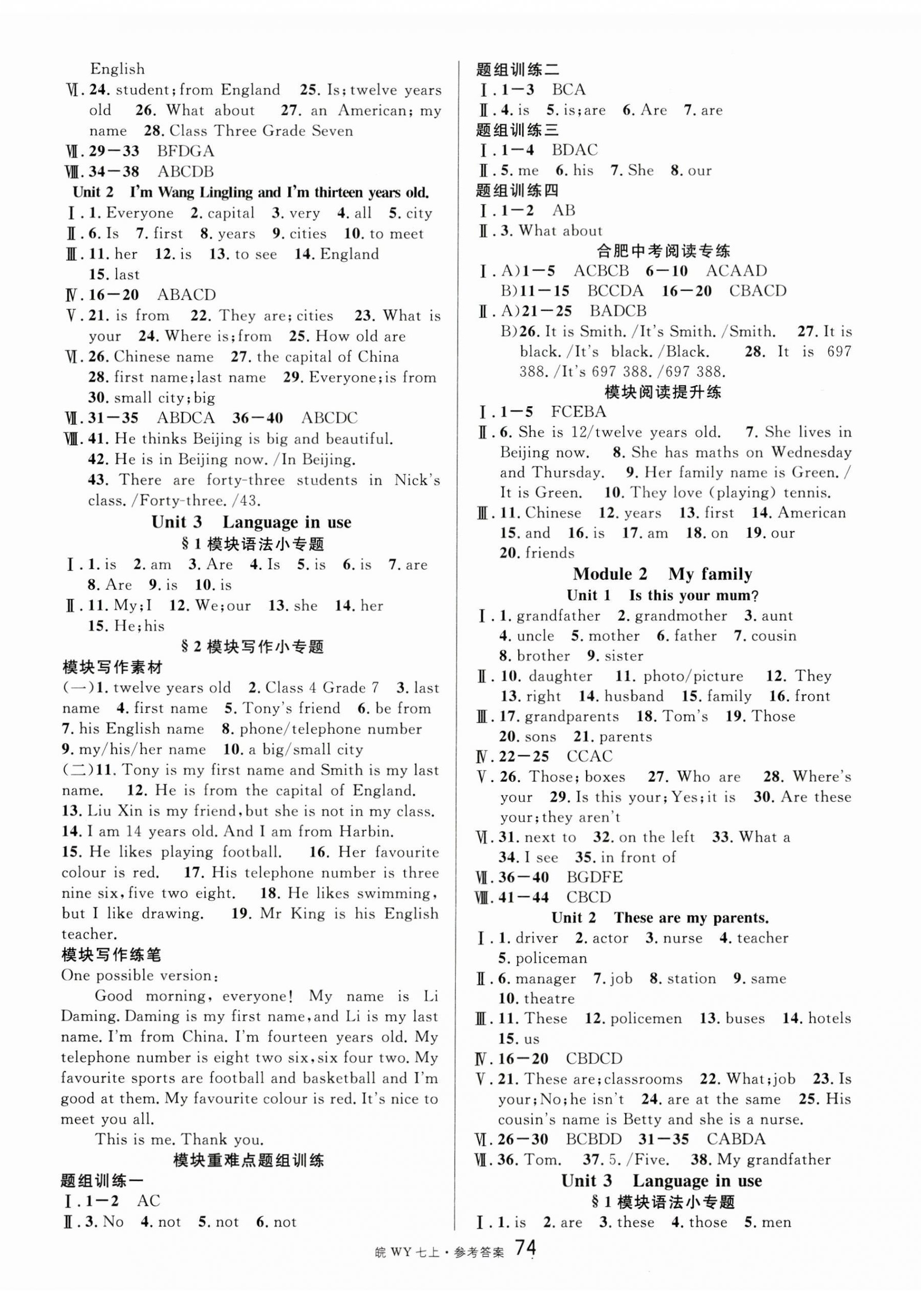 2023年名校課堂七年級(jí)英語上冊(cè)外研版合肥專版 第2頁