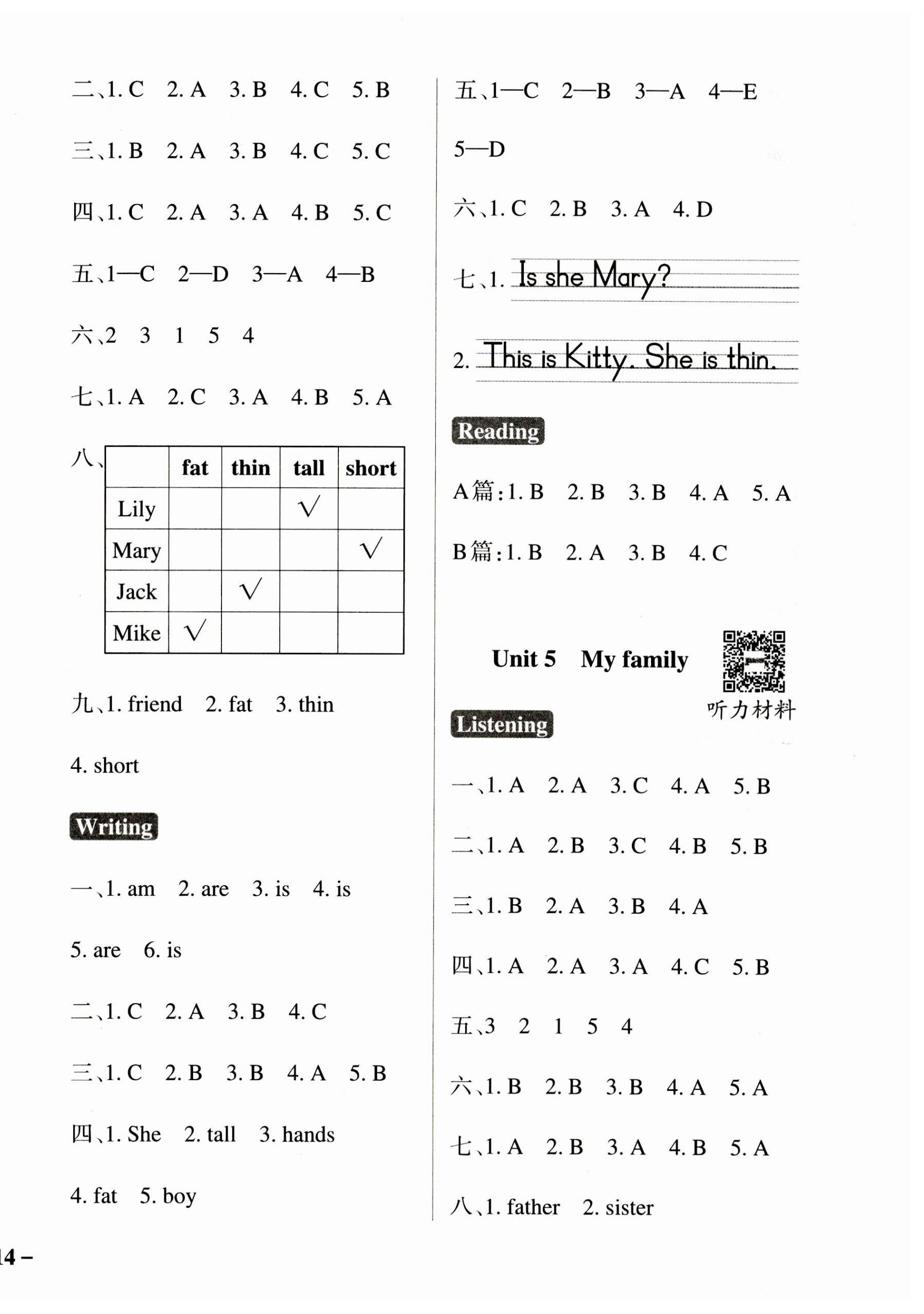 2023年小學(xué)學(xué)霸作業(yè)本三年級(jí)英語上冊(cè)滬教牛津版深圳專版 參考答案第4頁