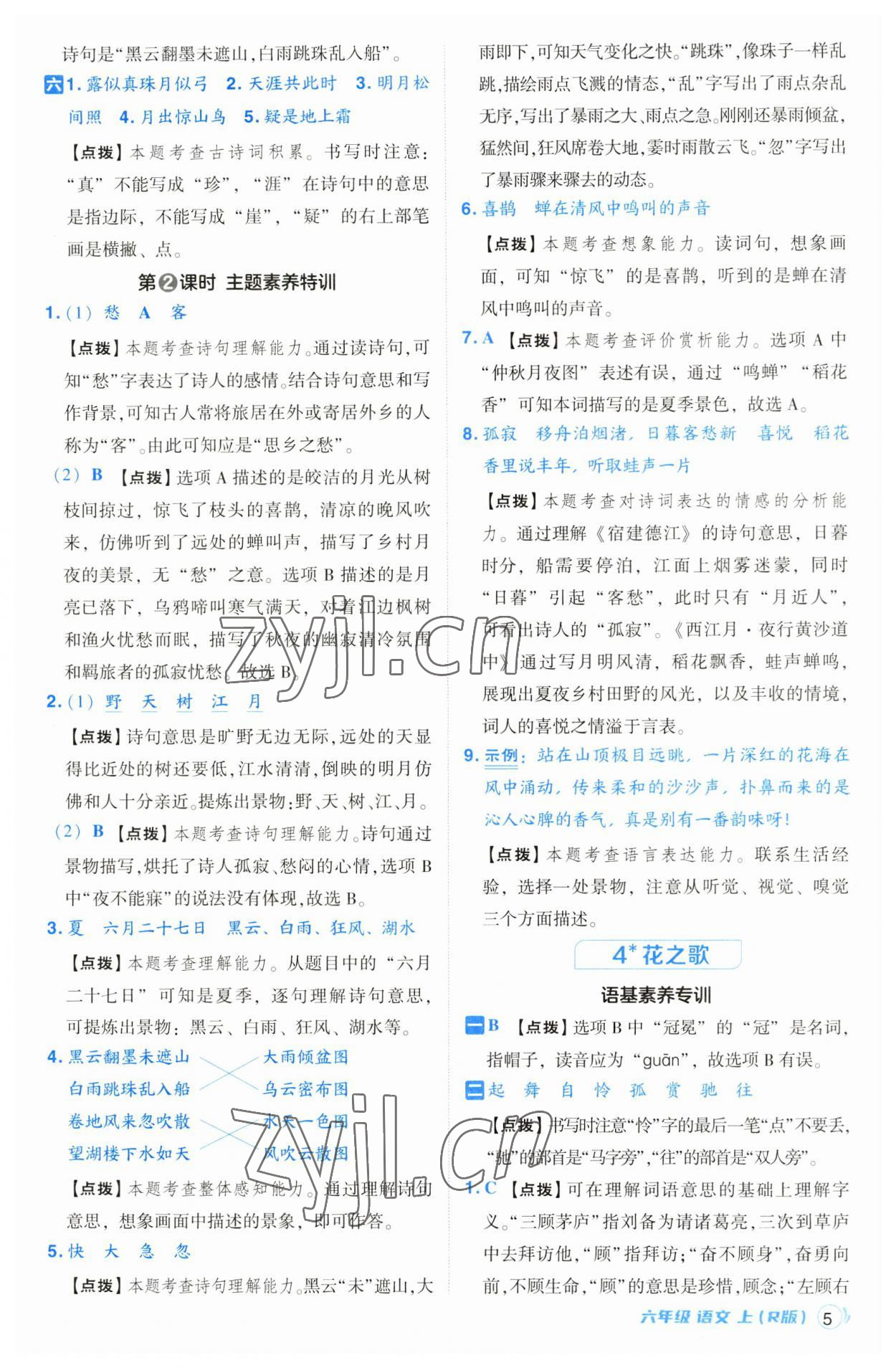 2023年綜合應(yīng)用創(chuàng)新題典中點(diǎn)六年級(jí)語文上冊(cè)人教版 第5頁(yè)