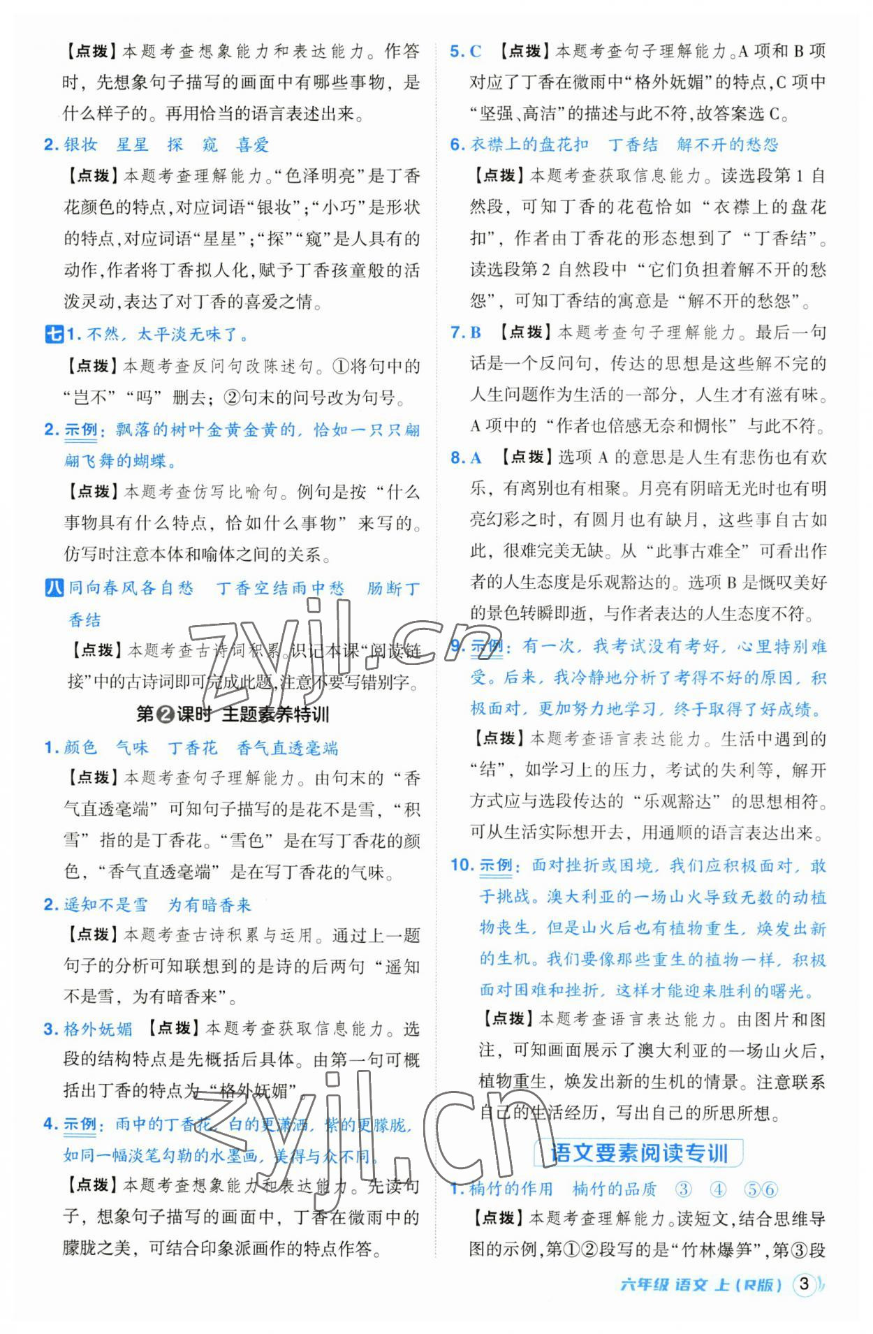 2023年綜合應(yīng)用創(chuàng)新題典中點六年級語文上冊人教版 第3頁