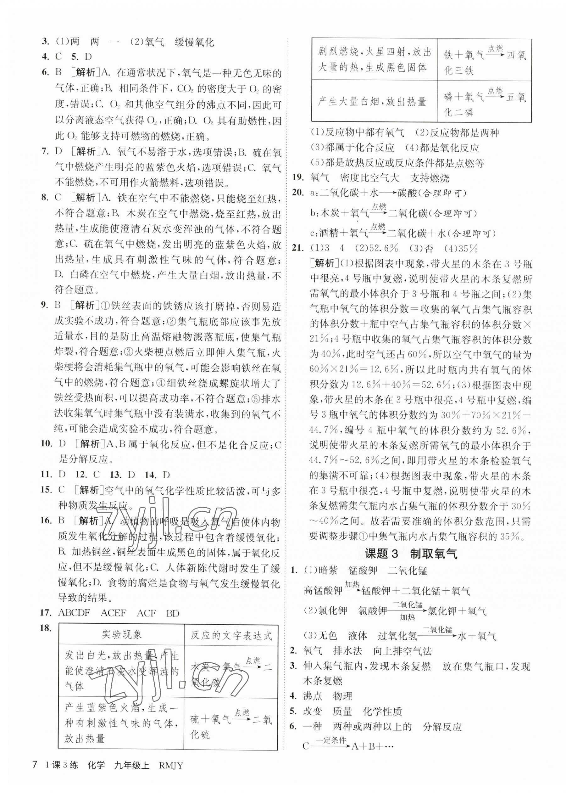 2023年1課3練單元達(dá)標(biāo)測(cè)試九年級(jí)化學(xué)上冊(cè)人教版 第7頁(yè)