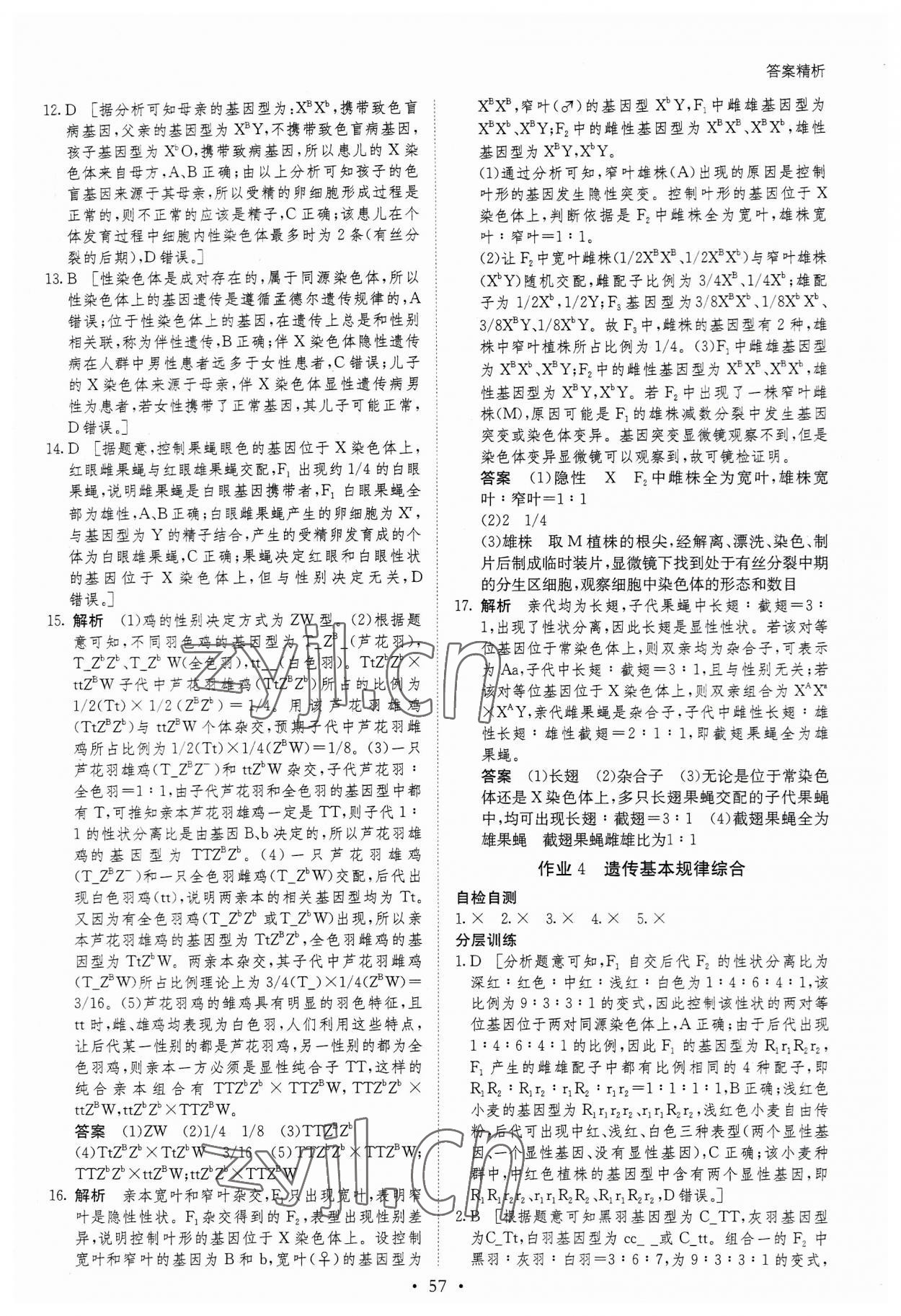 2023年暑假作业黑龙江教育出版社高一生物 第5页
