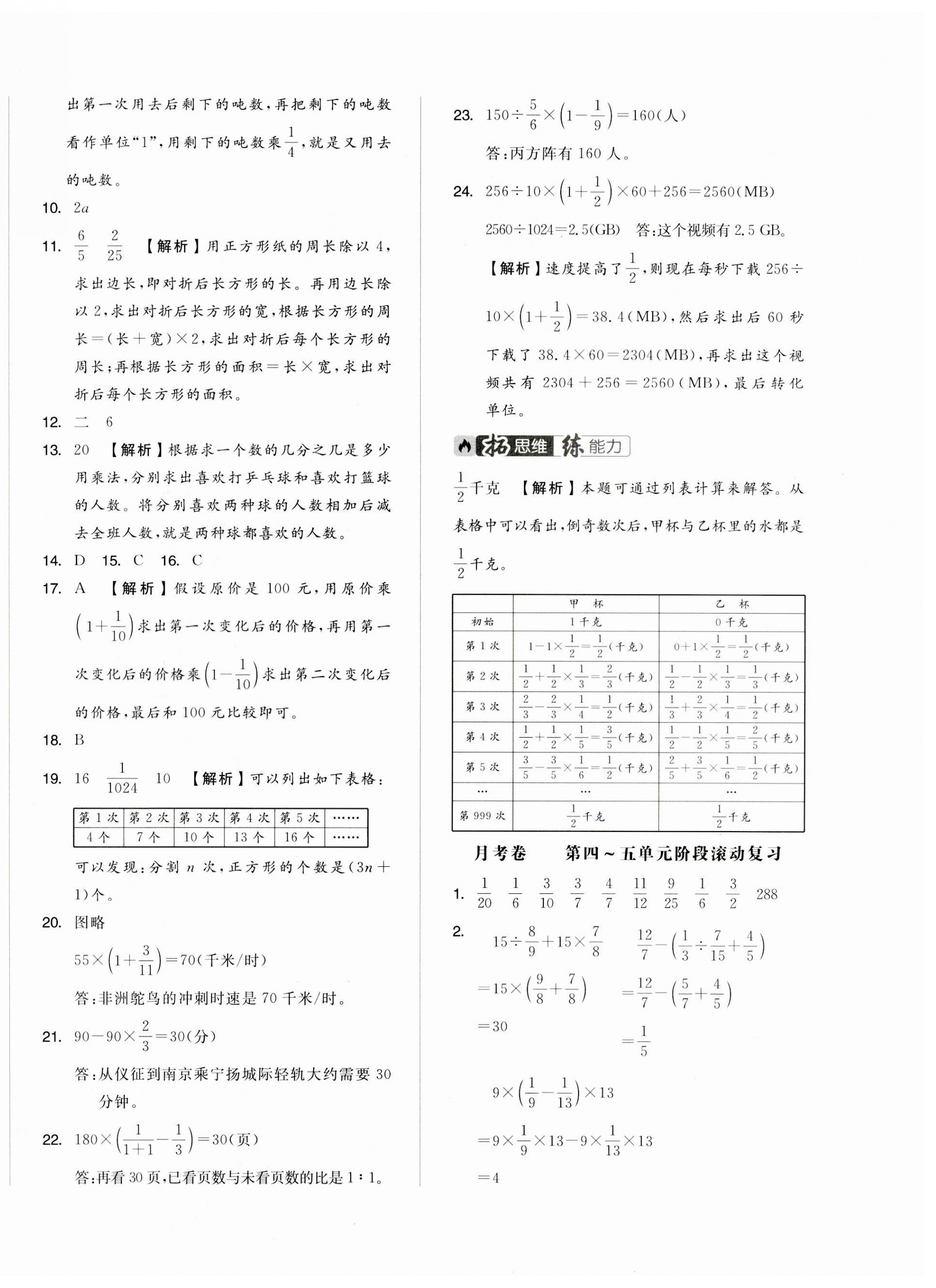 2023年全品小復(fù)習(xí)六年級數(shù)學(xué)上冊蘇教版 第8頁