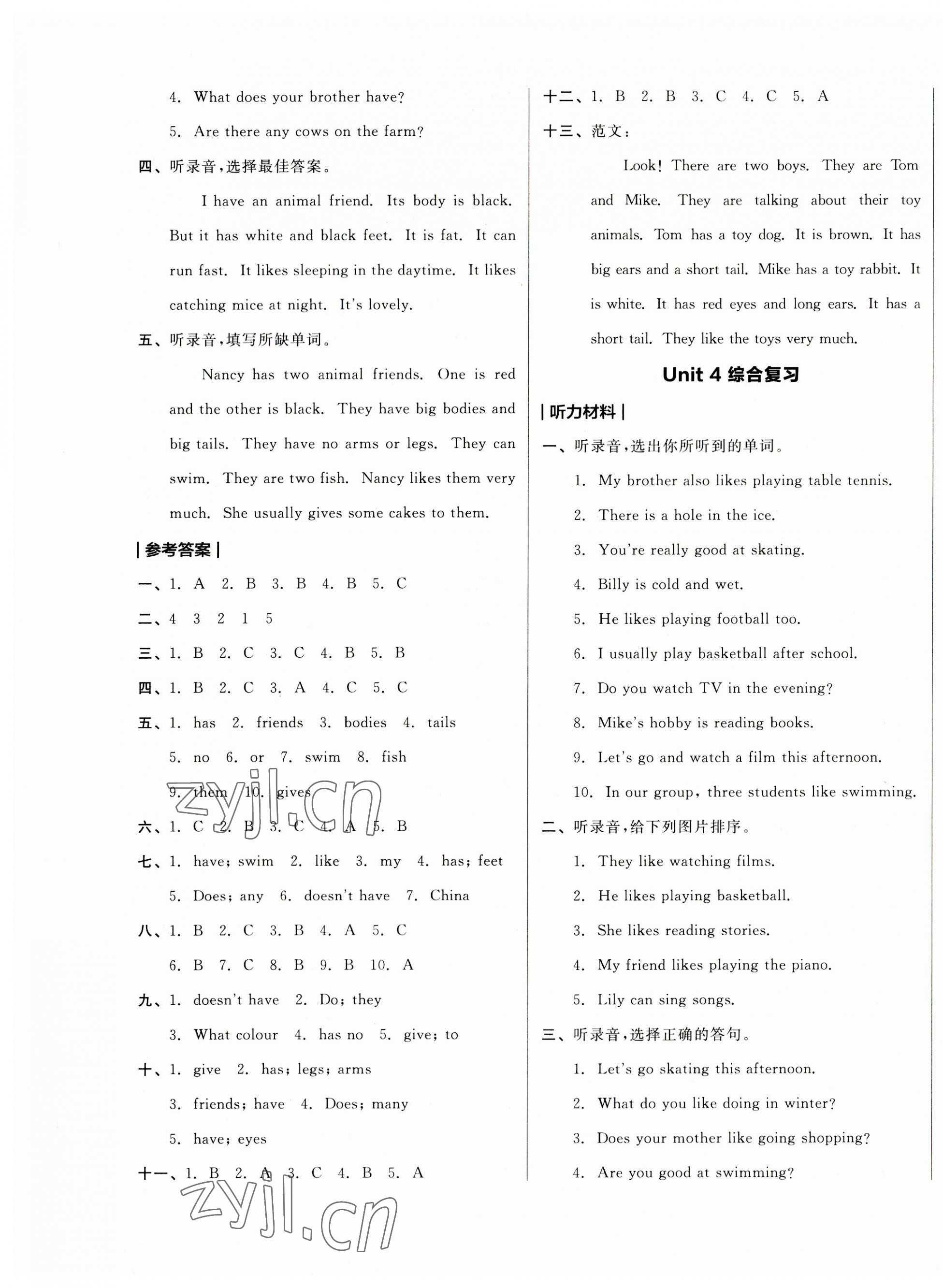 2023年全品小復(fù)習(xí)五年級英語上冊譯林版 第5頁