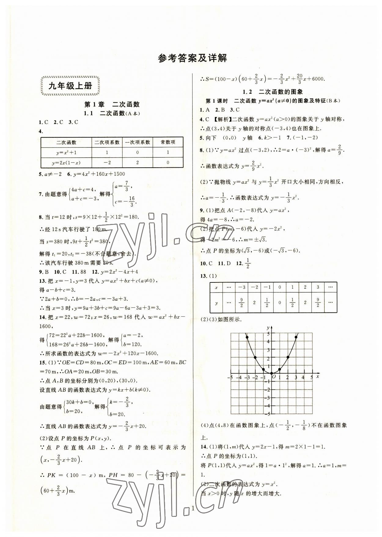 2023年全優(yōu)新同步九年級(jí)數(shù)學(xué)全一冊浙教版 參考答案第1頁