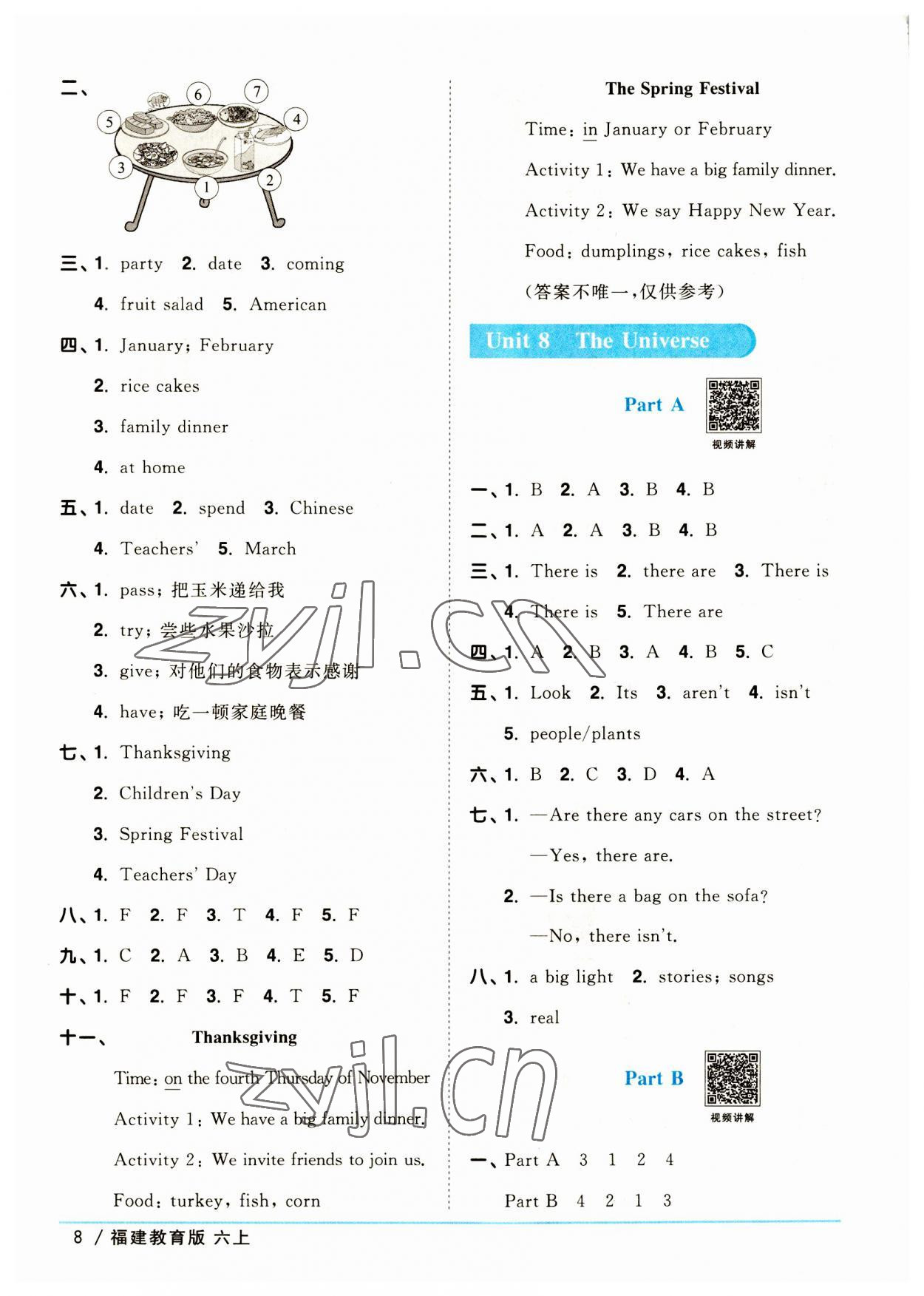 2023年陽光同學(xué)課時(shí)優(yōu)化作業(yè)六年級(jí)英語上冊(cè)福建教育版 第8頁(yè)