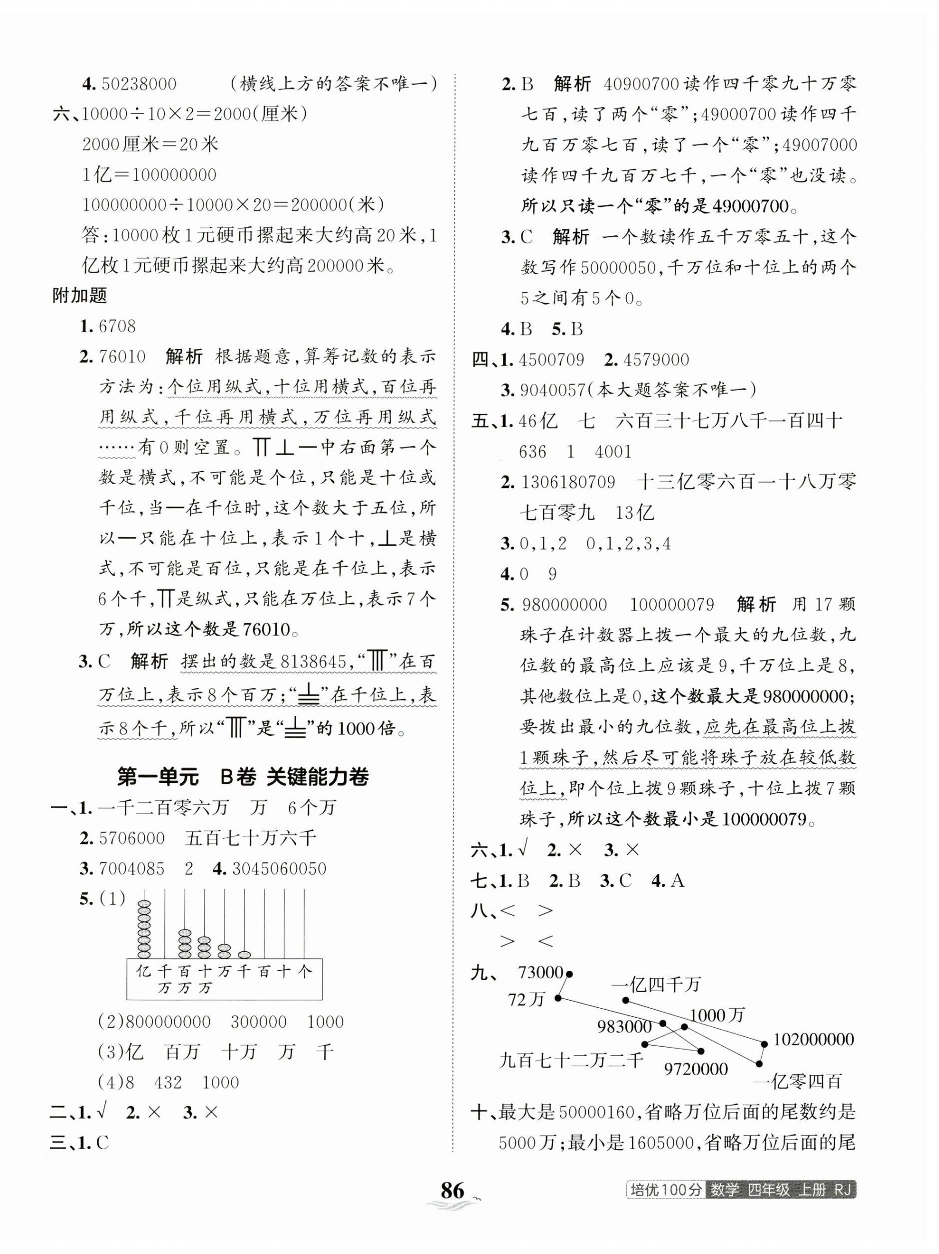 2023年王朝霞培优100分四年级数学上册人教版 第2页