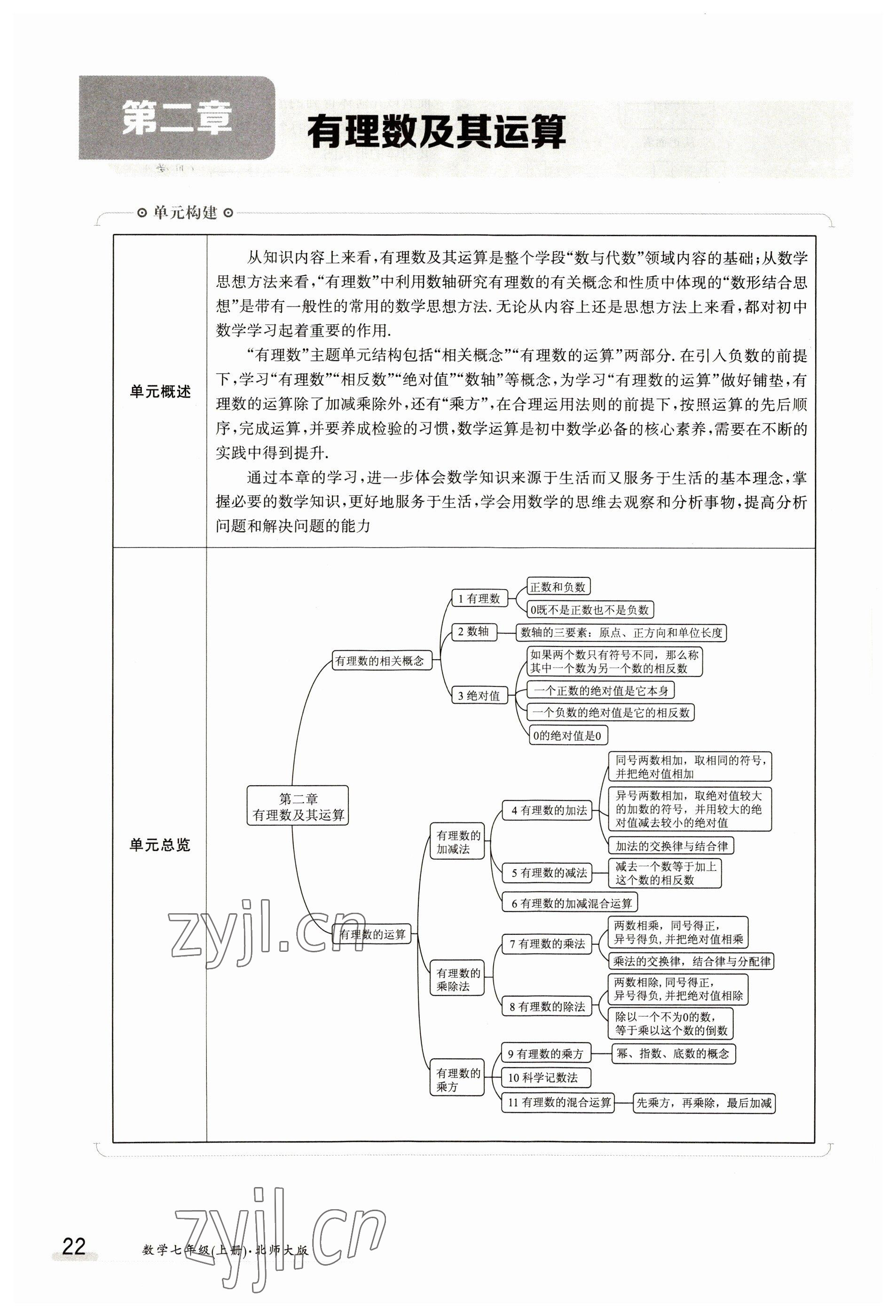 2023年金太陽導(dǎo)學(xué)案七年級數(shù)學(xué)上冊北師大版 參考答案第22頁