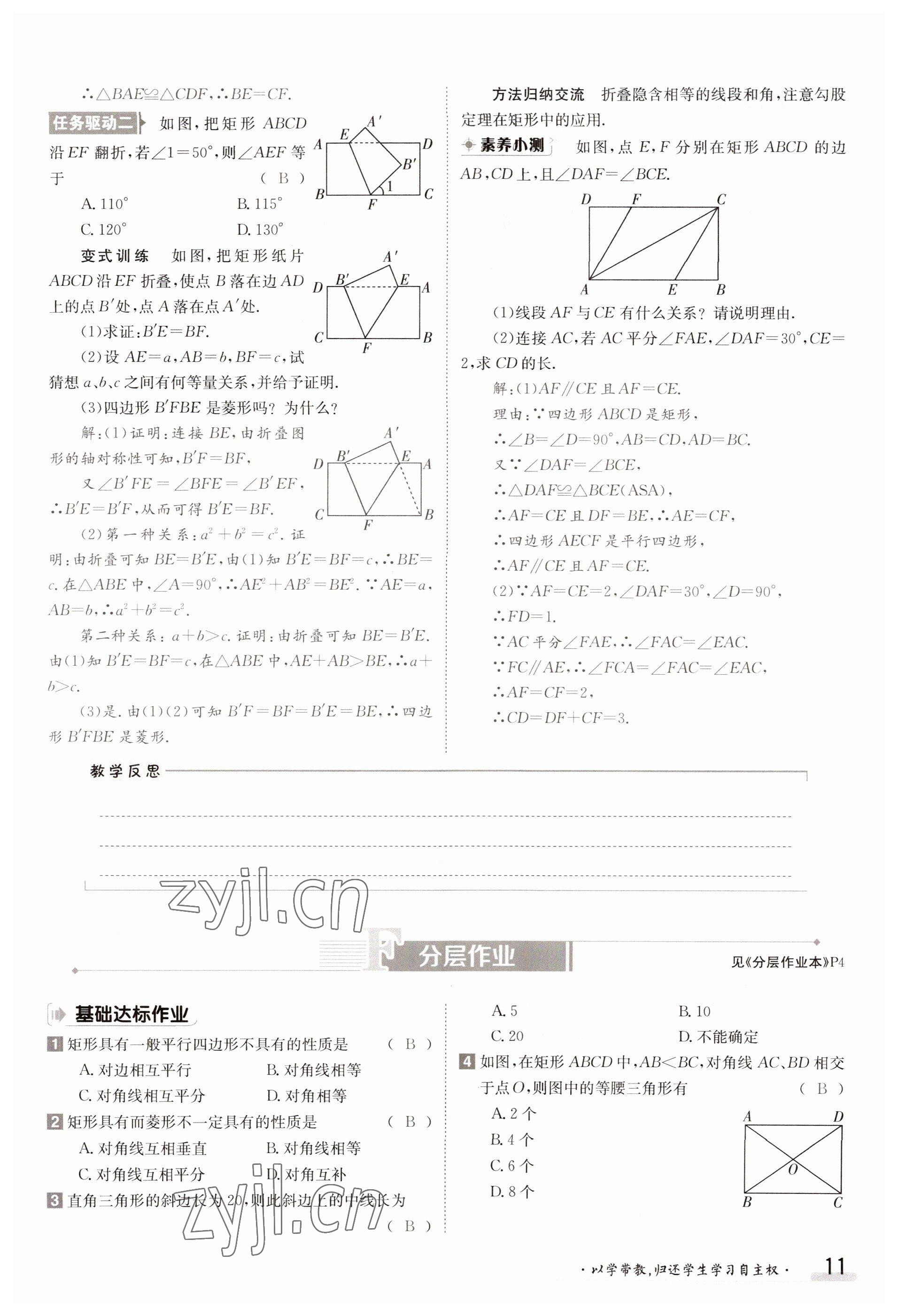 2023年金太阳导学案九年级数学北师大版 参考答案第11页