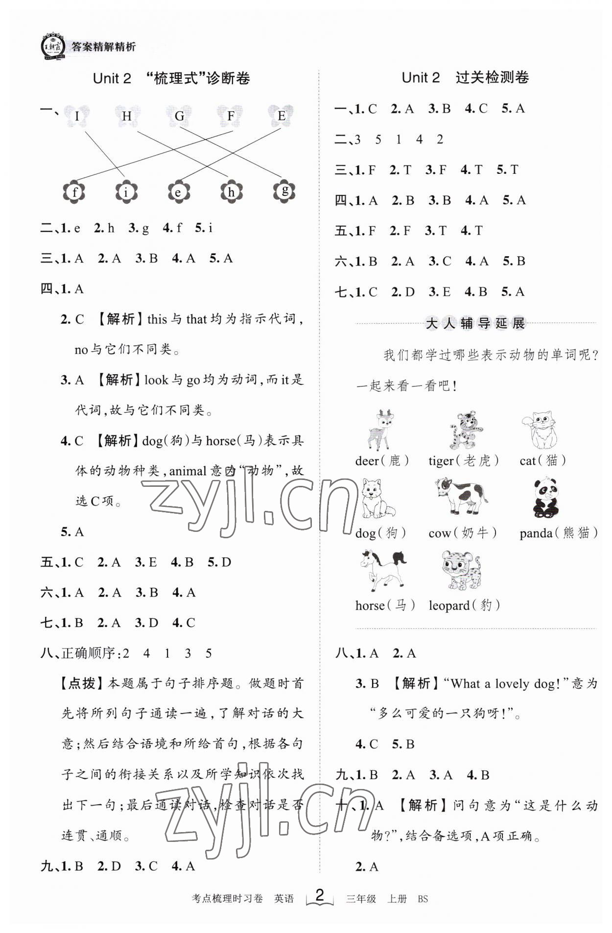 2023年王朝霞考点梳理时习卷三年级英语上册北师大版 第2页