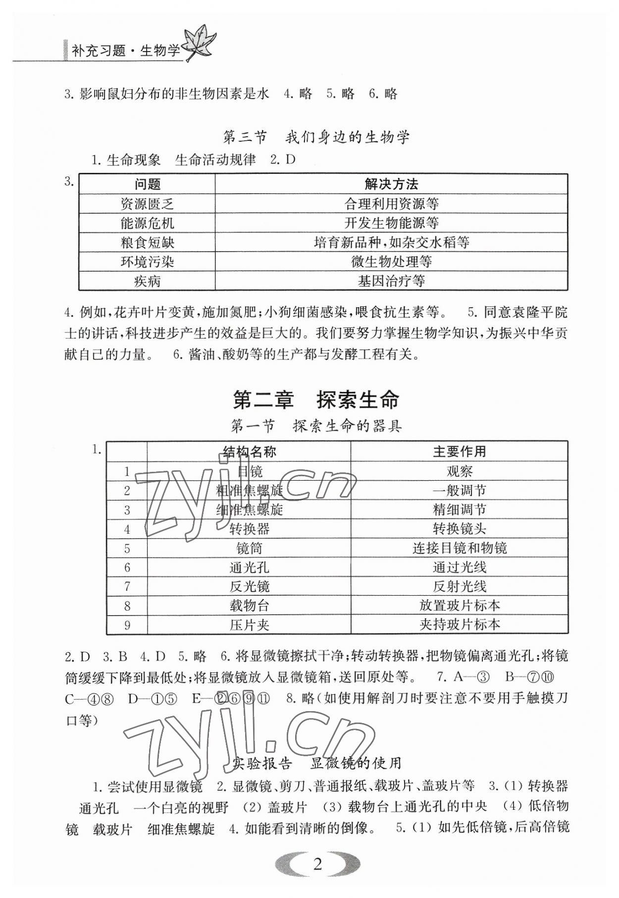 2023年補充習題七年級生物上冊蘇教版 第2頁