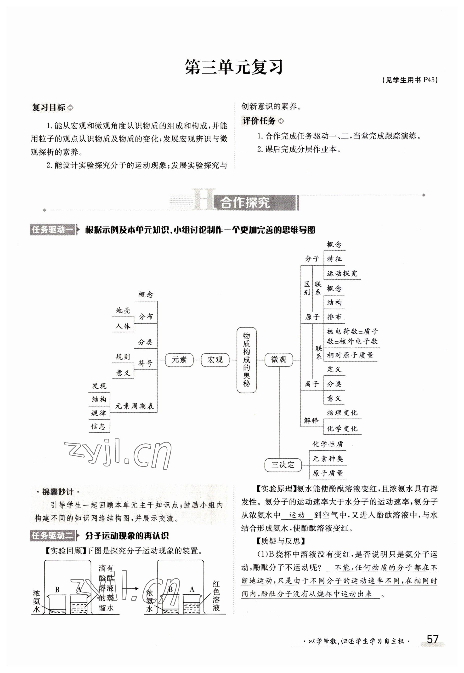 2023年金太阳导学案九年级化学全一册人教版 参考答案第57页